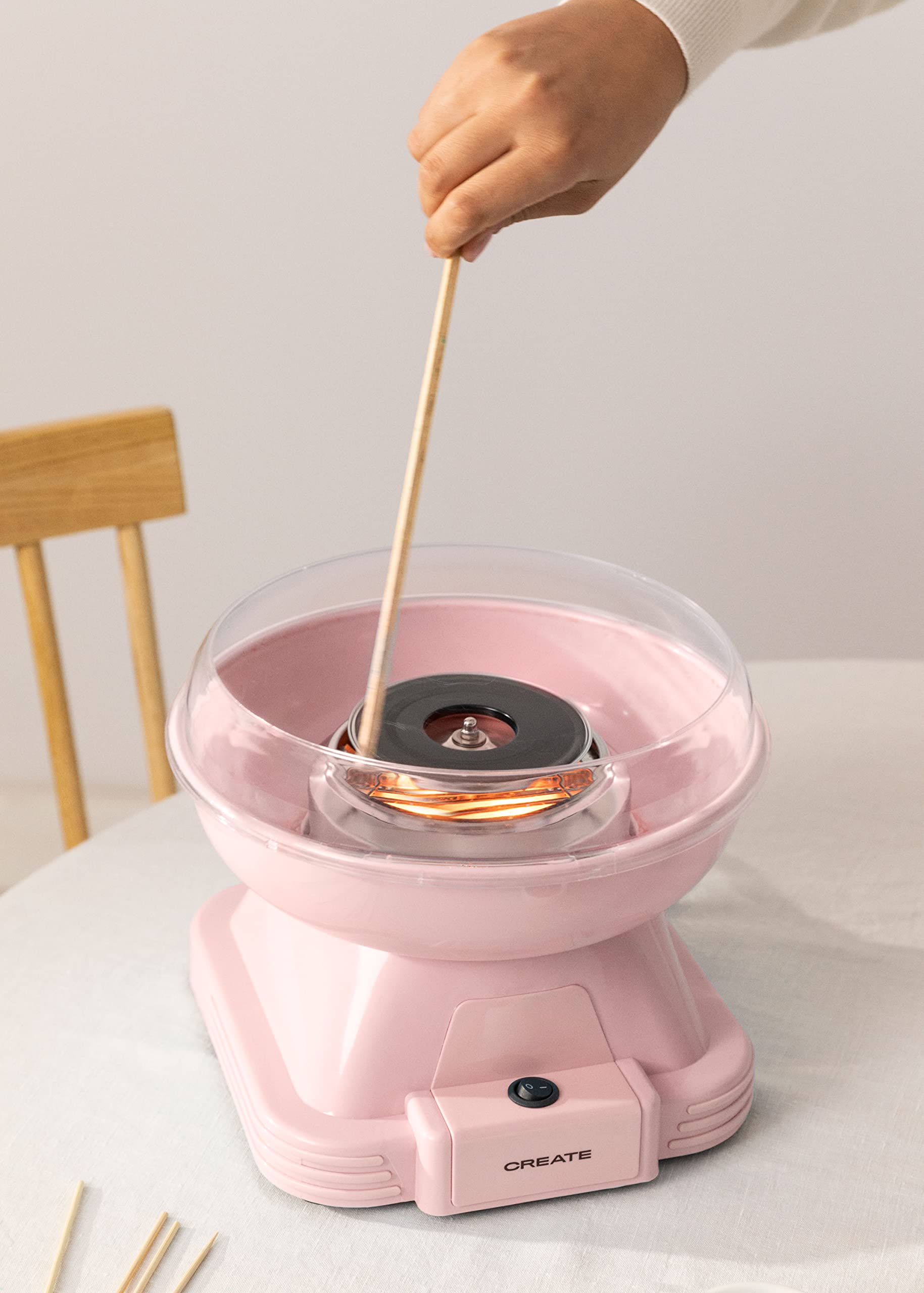 500W Cotton Candy Maker Machine - Pink Rose Commercial Candy Floss Maker for Parties, Events & Home Use