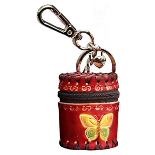 Handmade Mini Leather Bucket Bag Jewelry Box - Personalized Jewelry Storage Organizer for Rings, Necklaces & Earrings (Red) | Perfect for Travel, Gift Giving & Home Organization