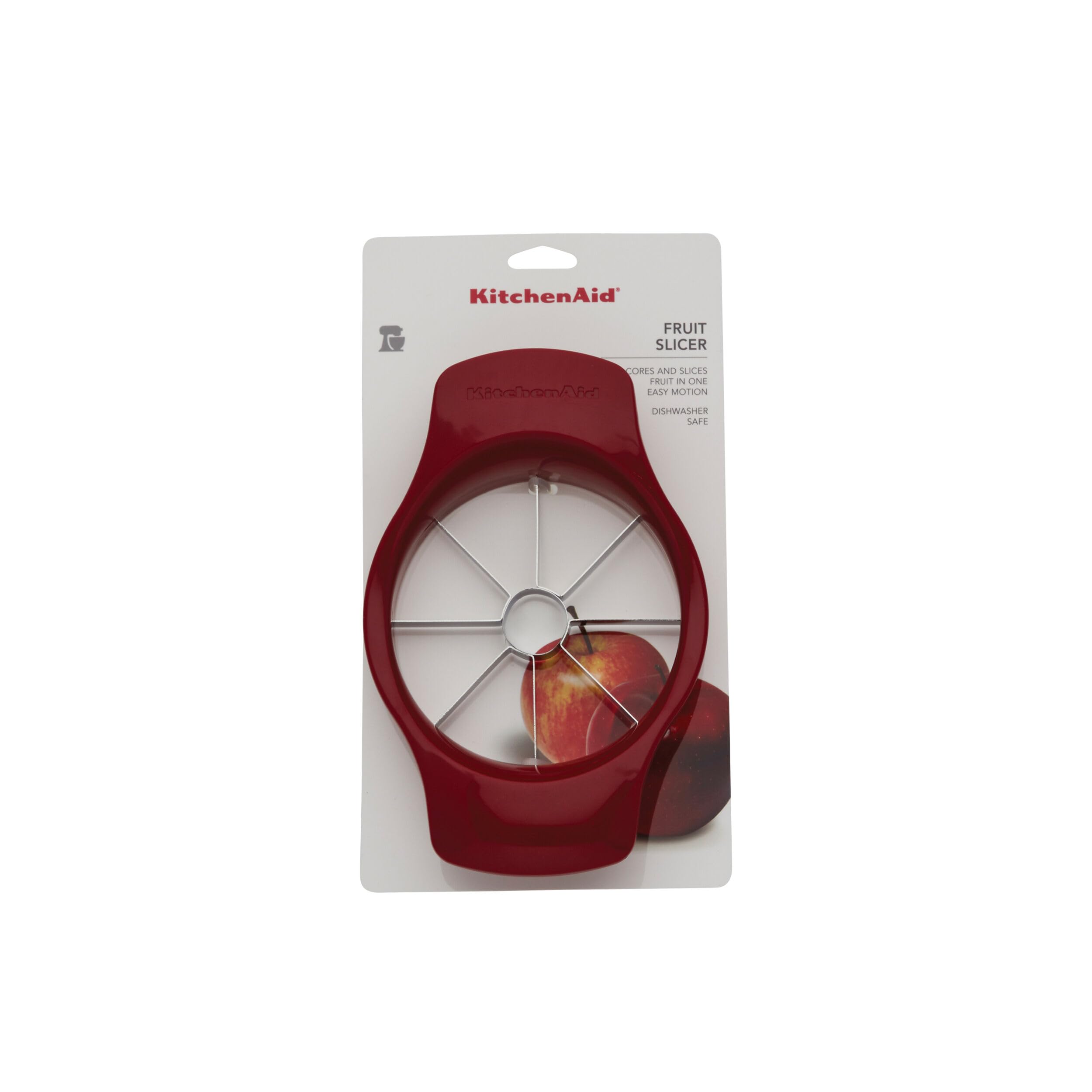 KitchenAid Classic Fruit Slicer - Red | Easy Apple, Orange & Lemon Cutter | Perfect for Smoothies, Salads & Healthy Snacks | Durable Kitchen Gadget for Home & Restaurant Use