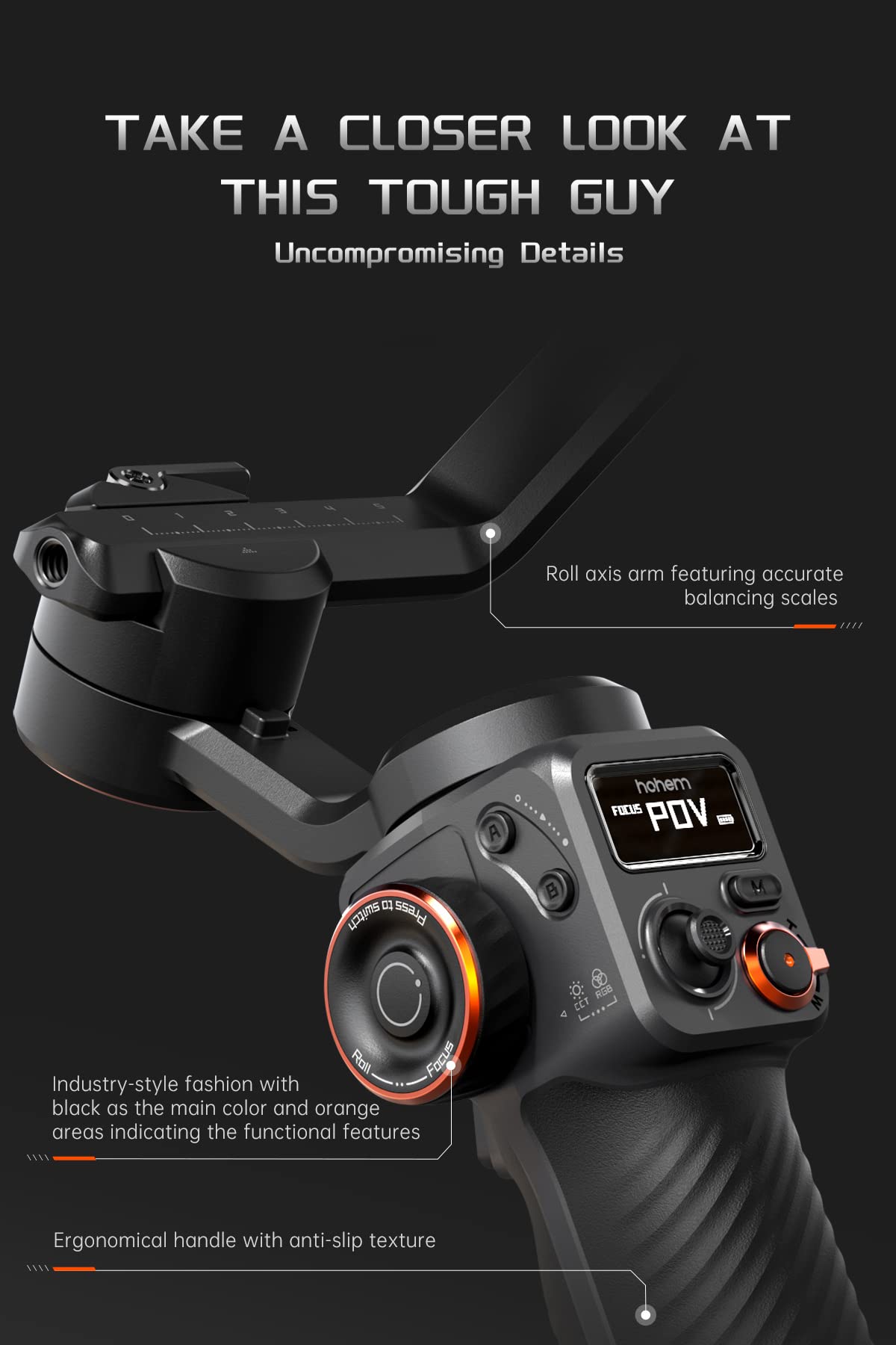 Hohem iSteady M6 3-Axis Smartphone Gimbal Stabilizer with OLED Display - 400g Payload, Reverse Charging for iPhone & Android - Perfect for Vlogging, Travel Videos, and Social Media Content Creation