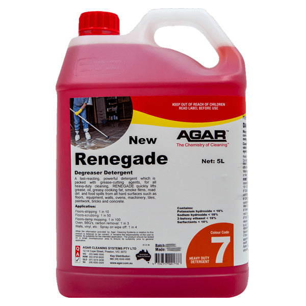 Agar Renegade Degreaser Detergent - Powerful Cleaner for Mud, Oil Films & Grease | Ideal for Automotive, Industrial & Household Cleaning