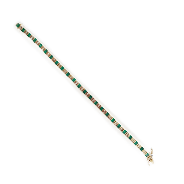 14K Yellow Gold Emerald Bracelet for Women - Elegant Green Gemstone Jewelry Gift for Birthday, Anniversary & Special Occasions