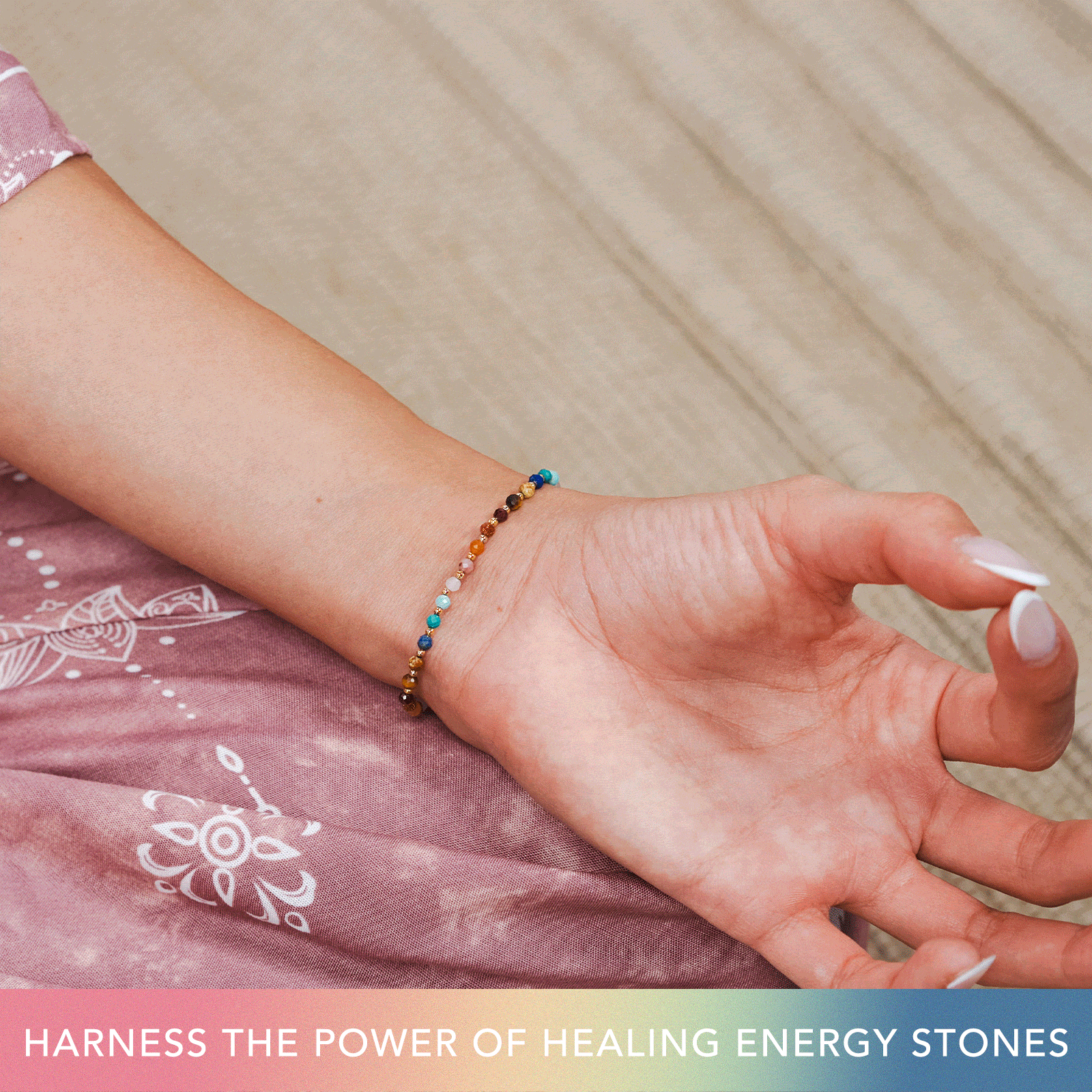 Master Healer 3mm Metal Accent Bracelet - Spiritual Healing Jewelry for Energy Balance & Stress Relief - Perfect for Meditation, Yoga & Daily Wear