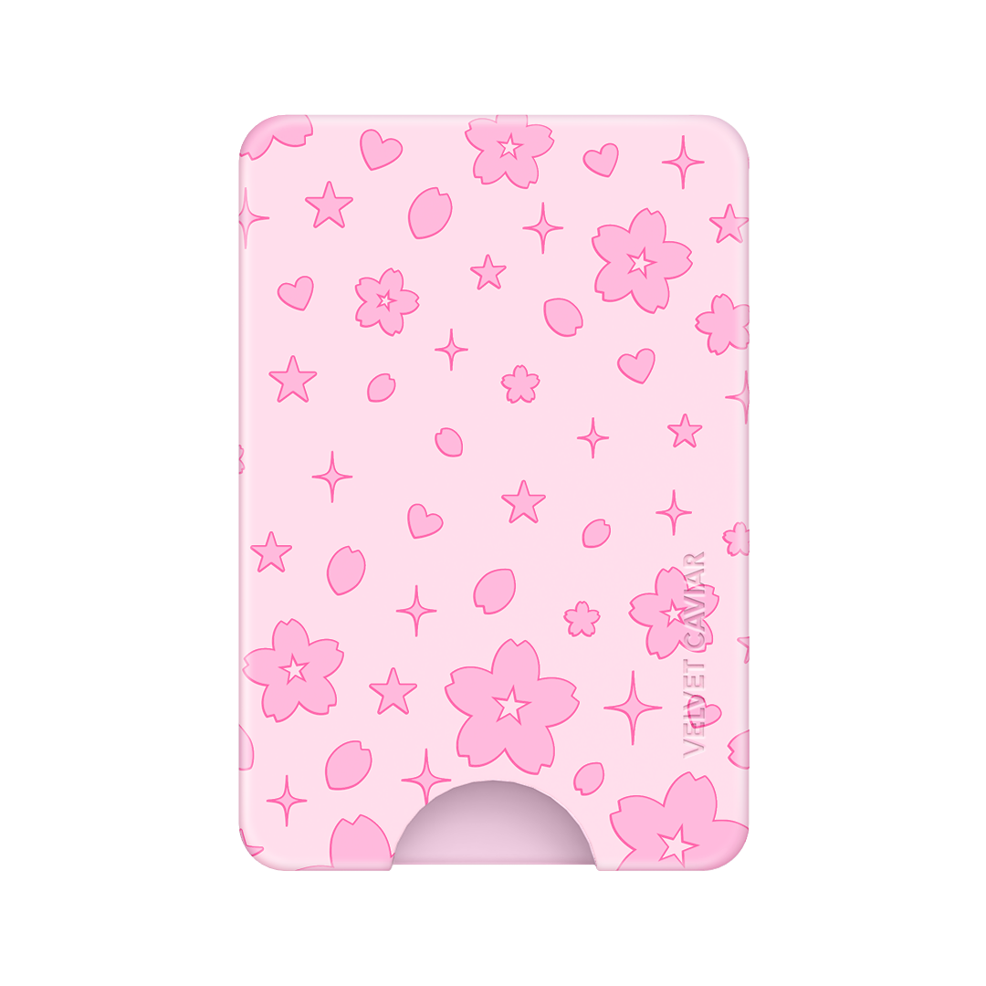 Pink Cherry Blossom MagSafe Wallet for iPhone - Slim RFID Blocking Credit Card Holder with Secure Magnetic Attachment (Perfect for Travel, Shopping & Everyday Use)