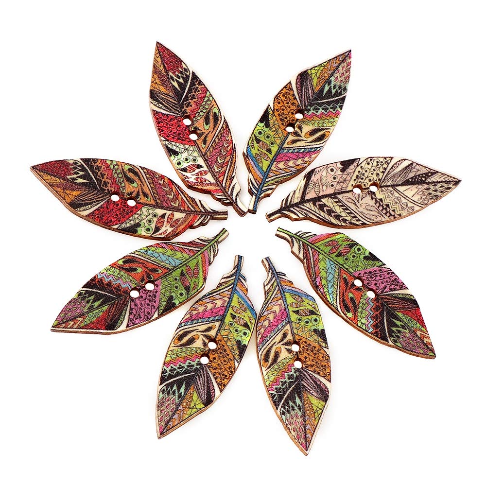 50 PCS African Tribal Pattern Wooden Buttons for Sewing, DIY Crafts, Clothing & Home Decor - Perfect for Scrapbooking, Quilting & Fashion Accessories