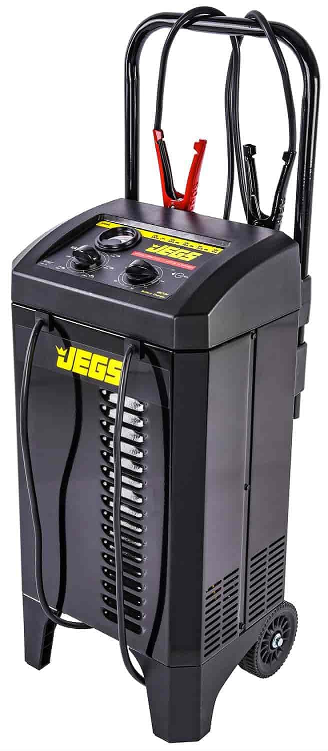 JEGS 200 Amp 12V Heavy Duty Car Battery Charger & Jump Starter - Compatible with Standard, AGM, Gel & Deep Cycle Batteries - 6ft Long Cables - Perfect for Automotive, Marine, RV & Emergency Vehicle Use