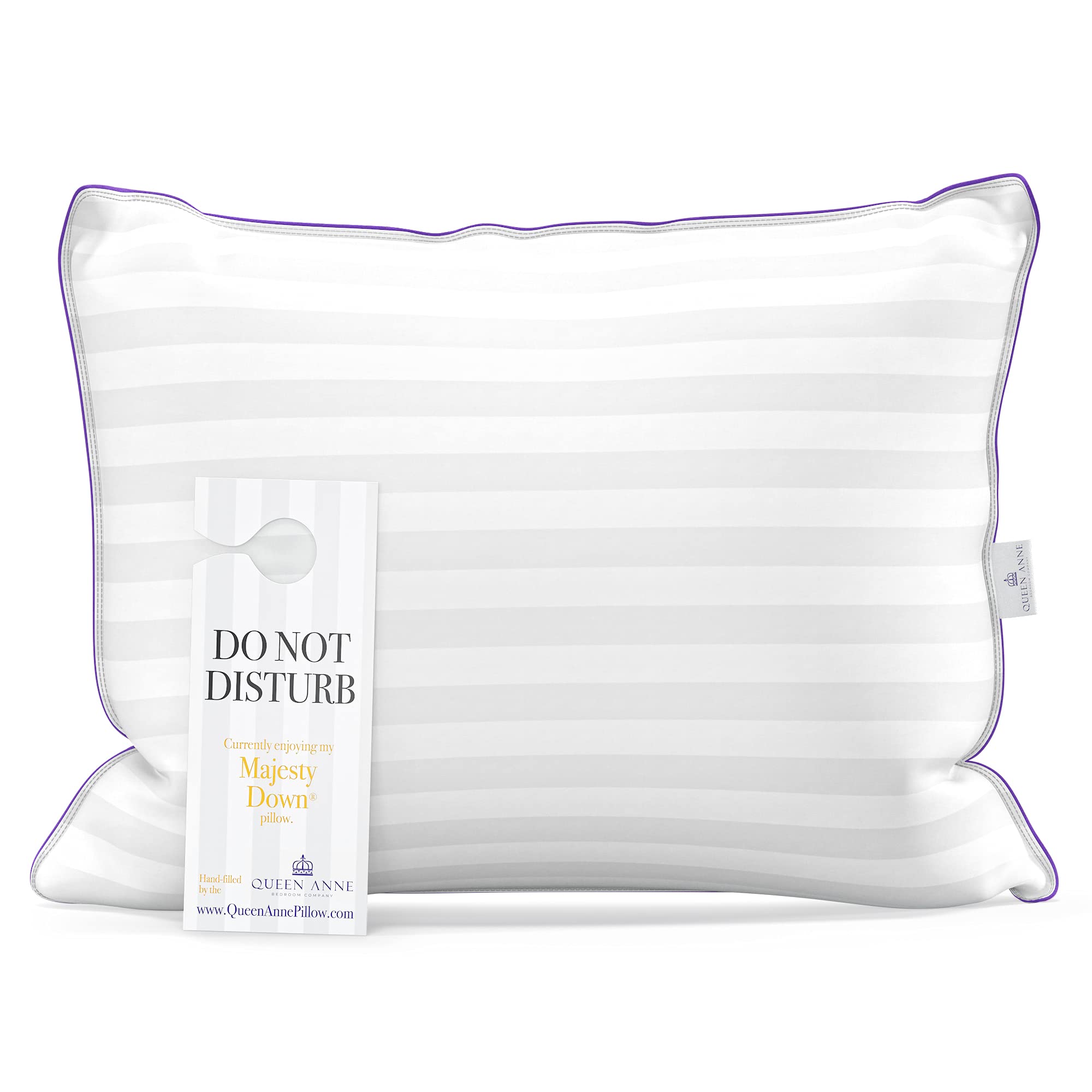 Queen Anne Luxury Hotel Down Alternative Pillow - Hypoallergenic Synthetic Majesty Down Bed Pillow - Made in USA (King Soft) - Perfect for Allergy Sufferers & Luxury Hotel-Style Sleep