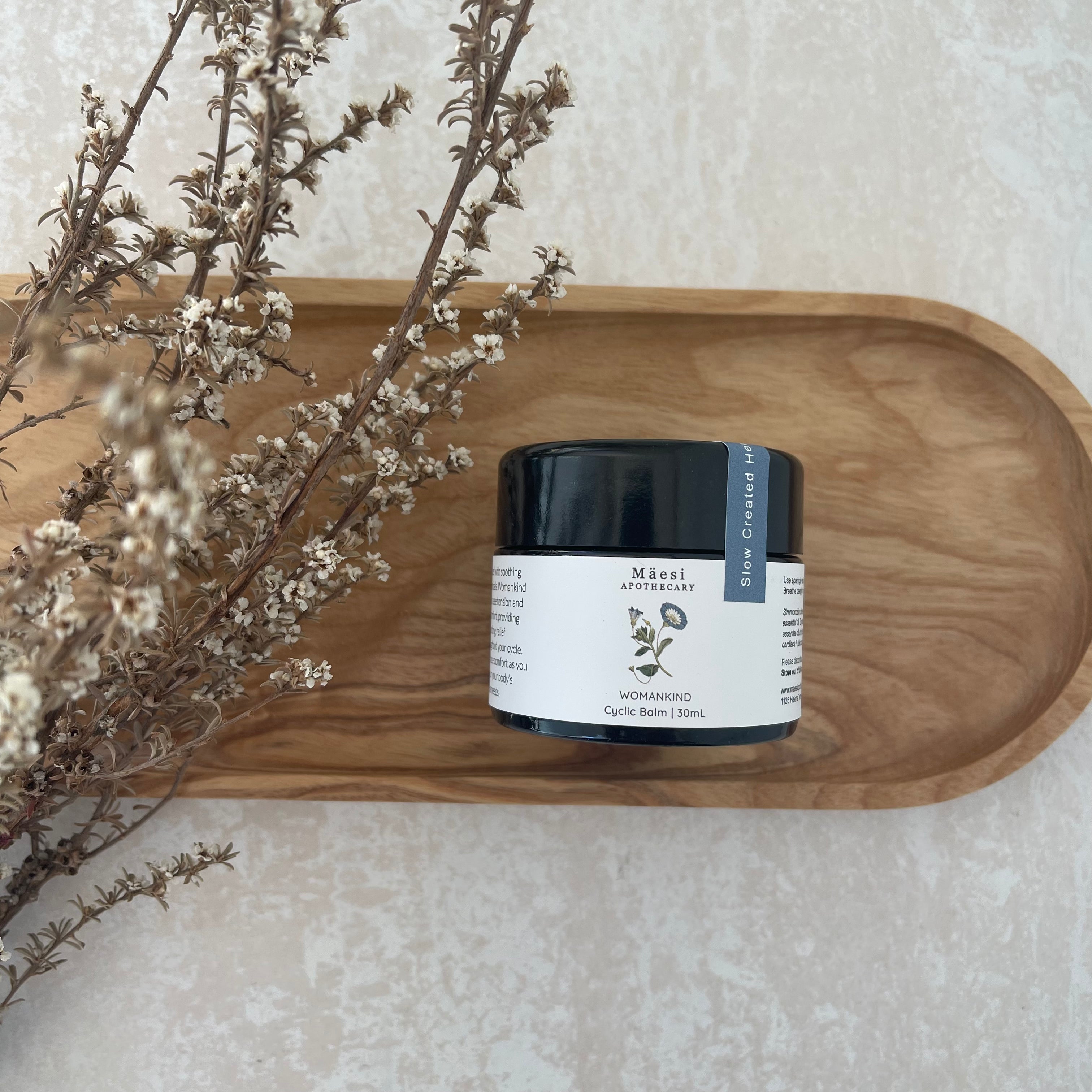 Womankind Cyclic Balm - Organic Hormone Balance Cream for Women | PMS Relief, Menstrual Comfort & Self-Care Essential