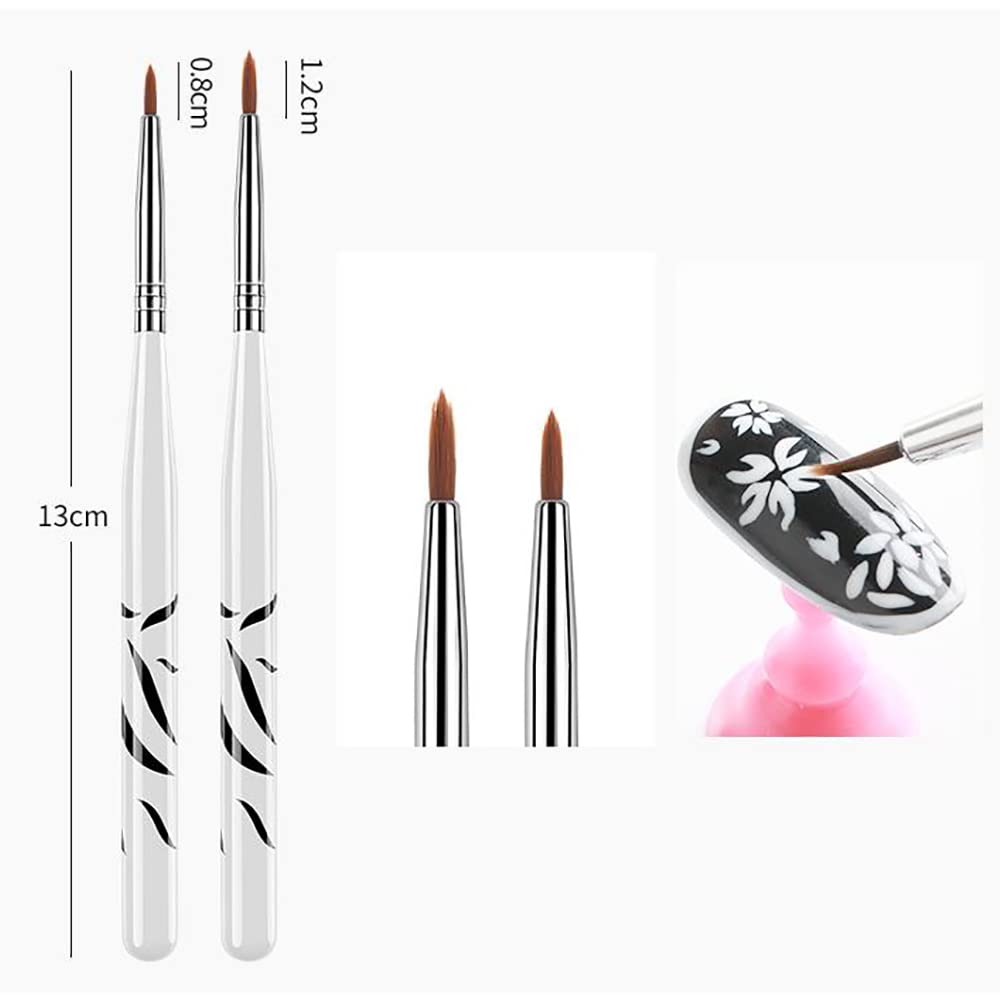 Store2508 Professional 8 Pcs UV Gel Nail Art Brush Set - Dotting, Liner, French Tip & Painting Brushes for Acrylic & Gel Polish | Perfect for Salon, DIY Manicure & Nail Art Design