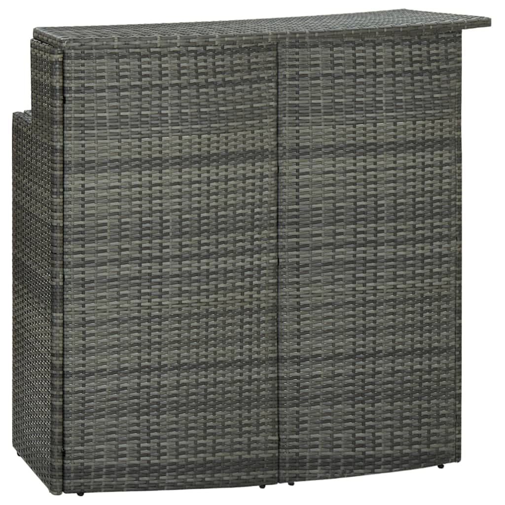Weather-Resistant Outdoor Bar Table - Patio Rattan Wicker Bar Counter with Gray Finish - Perfect for Lawn, Backyard, Garden & Poolside Entertaining