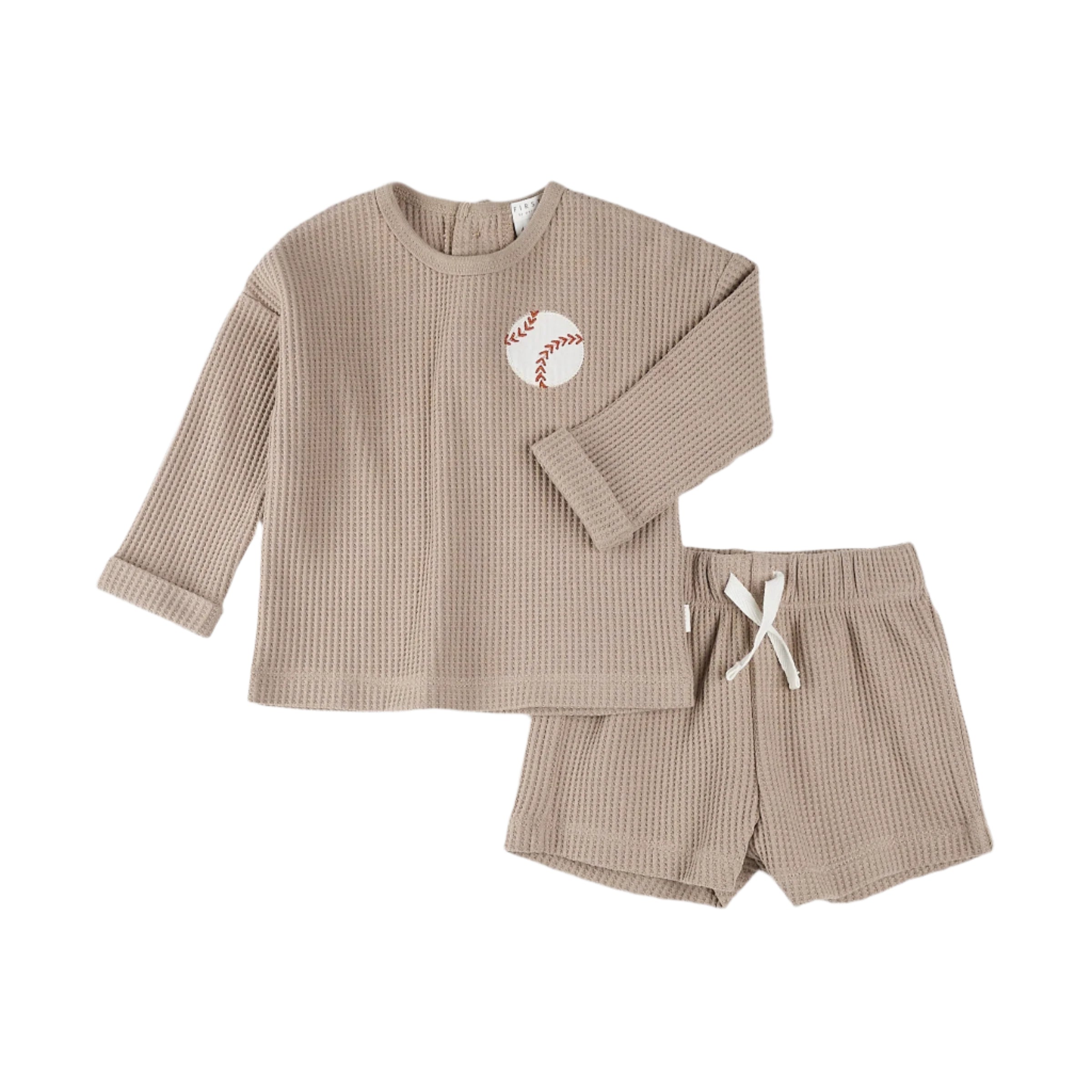 Men's Tan Baseball Thermal Shorts Set - Comfortable & Warm for Winter Training, Outdoor Sports & Casual Wear