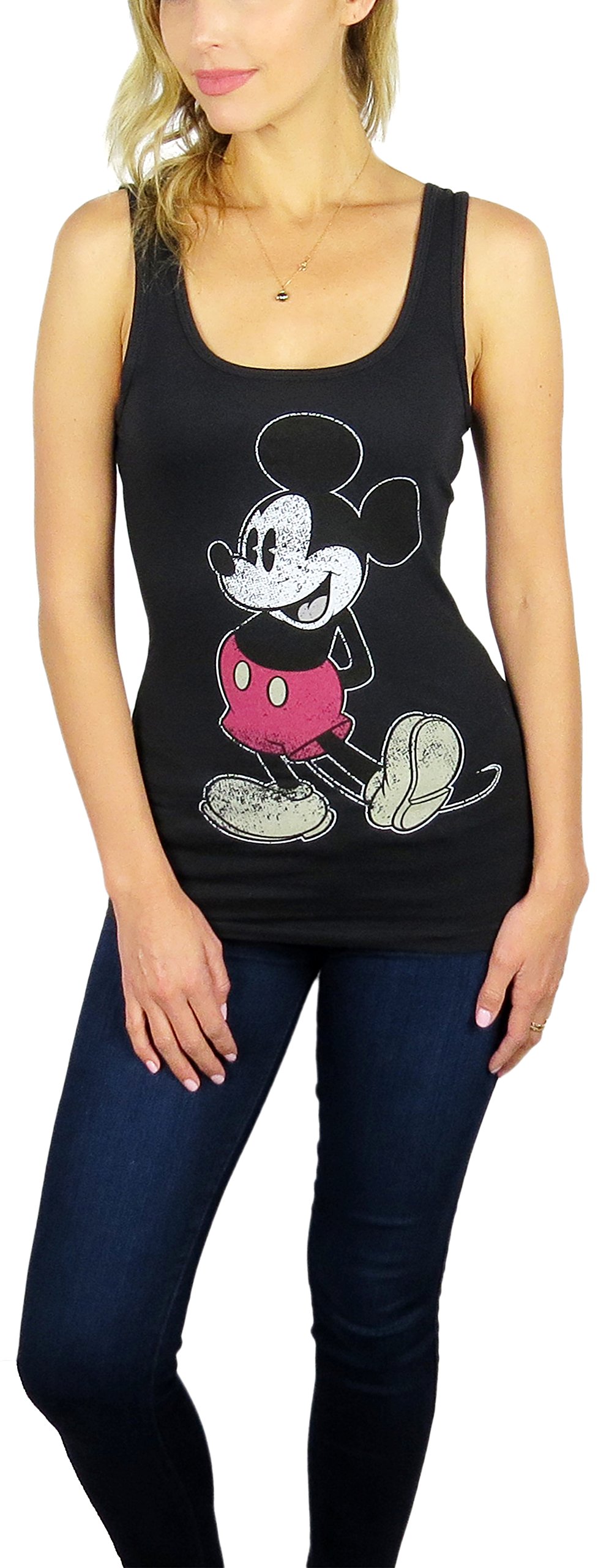 Disney Women's Mickey Mouse Racerback Tank Top - Soft & Comfortable Summer Casual Wear for Theme Parks, Beach Outings & Disney Vacations