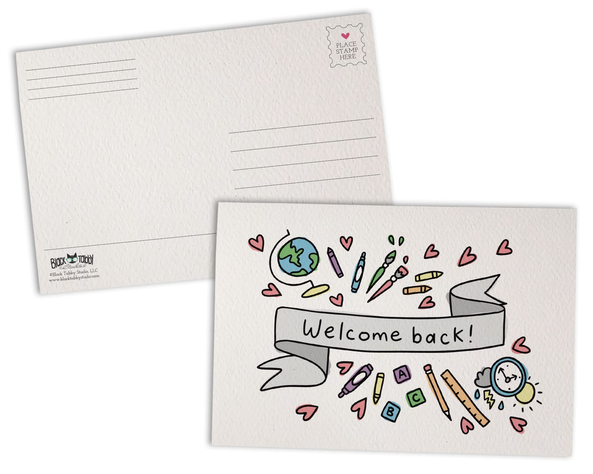 Sugartown Greetings Back to School Postcards for Teachers - 48 Pack Classroom Welcome Cards | Perfect for First Day of School, Teacher-Student Communication & Classroom Activities