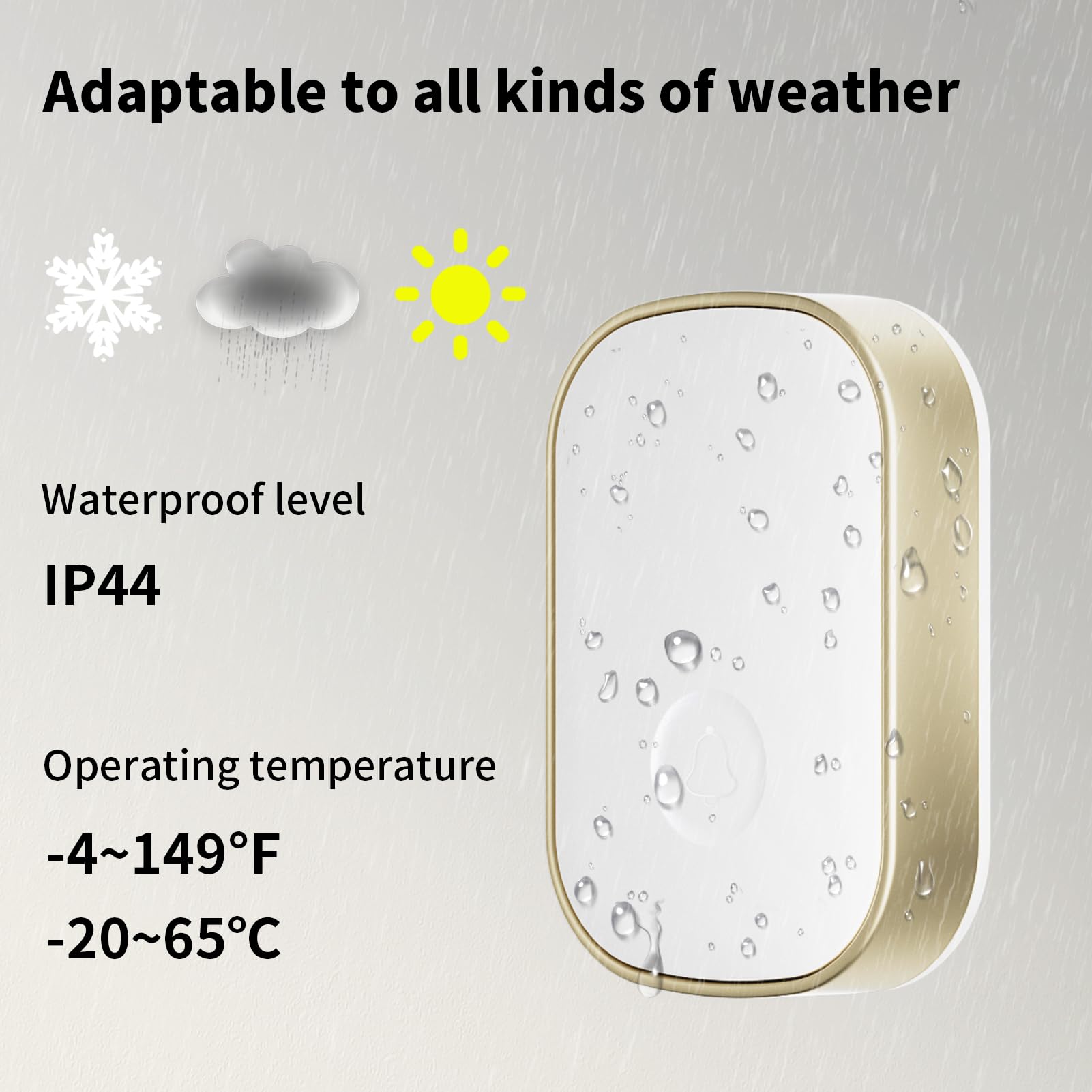 Wireless Doorbell for Home - Easy Installation, 5 Volume Levels, 58 Chime Sounds, 1000ft Range - Ideal for House, Office, Classroom & Special Needs Alerts (White) | Perfect for Elderly, Hearing Impaired & Large Properties