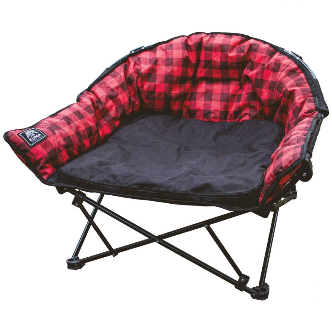 **Kuma Lazy Dog Bed - Soft & Comfortable Red Plaid Pet Bed for Small & Medium Dogs - Perfect for Living Room, Bedroom, or Crate**