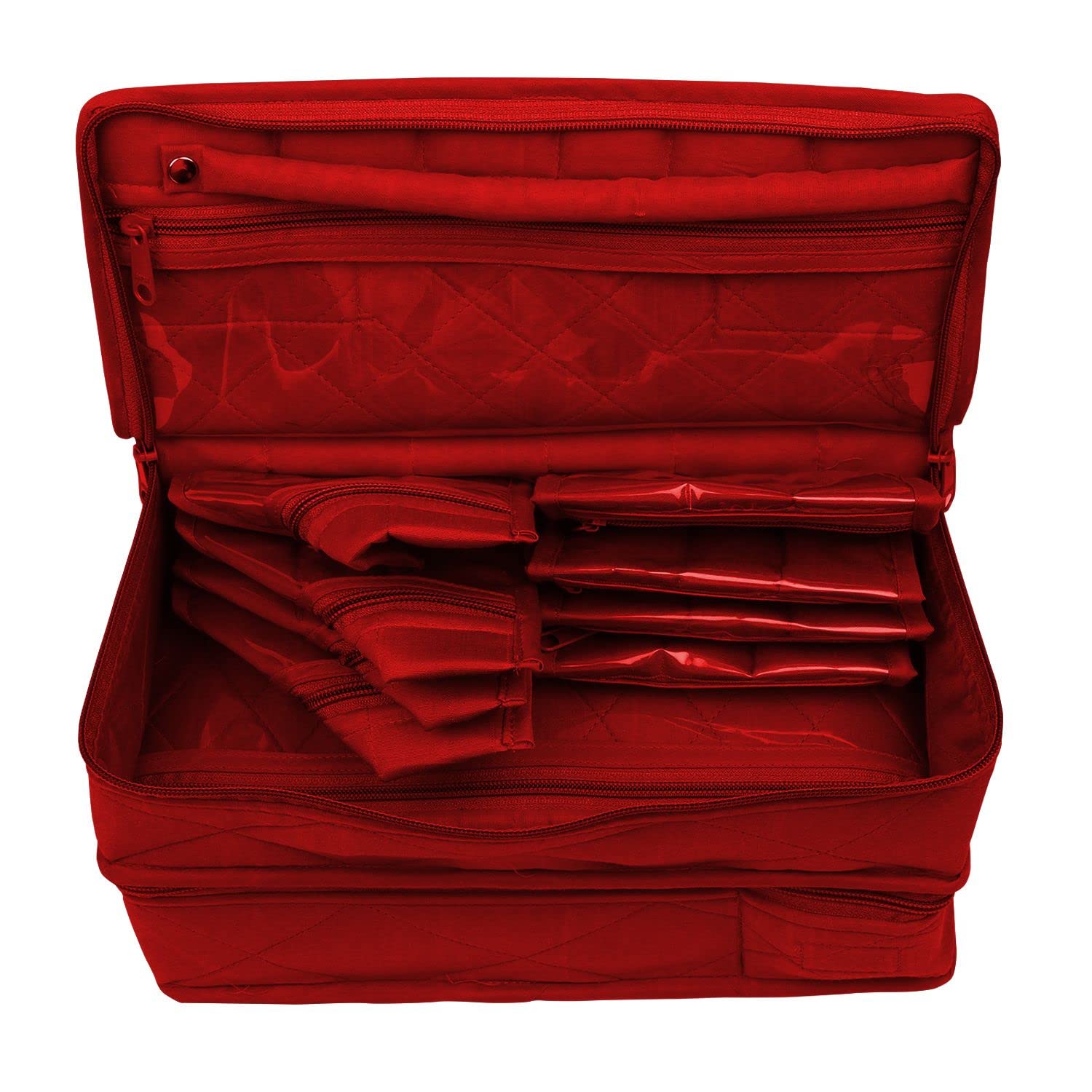 Yazzii Deluxe Portable Craft Storage Organizer Bag for Quilting, Needlework, Knitting, Sewing & Applique - Arts & Crafts Supplies Organizer with Multiple Pockets - Perfect for Travel, Home & Studio Use