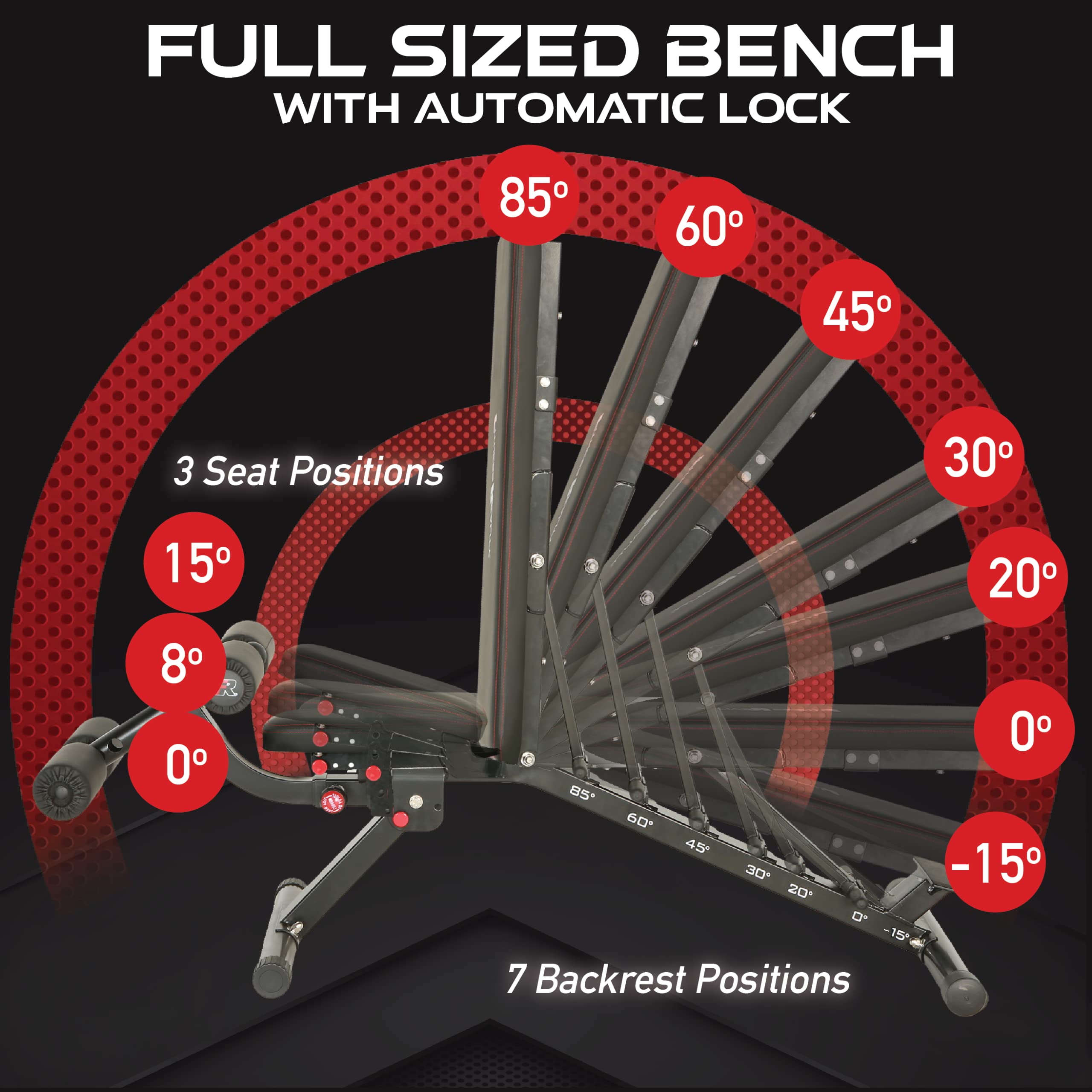 Fitness Reality 2000 Super Max XL Adjustable Weight Bench - 850lb Capacity Foldable Home Gym Bench for Incline, Decline & Flat Bench Press Workouts | Perfect for Strength Training, Bodybuilding & Home Fitness Routines