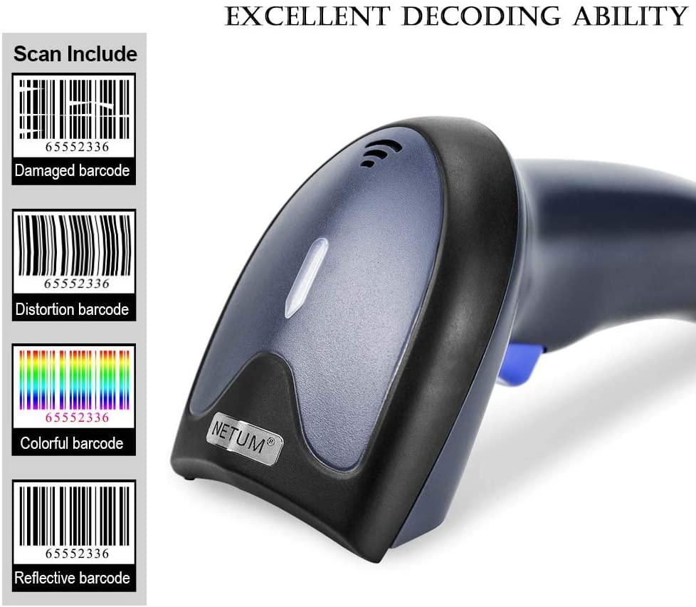 W3 1D USB Barcode Scanner - Fast & Accurate QR Code Reader for Retail, Warehouse, and Inventory Management | Compatible with PC, POS, and Android Devices
