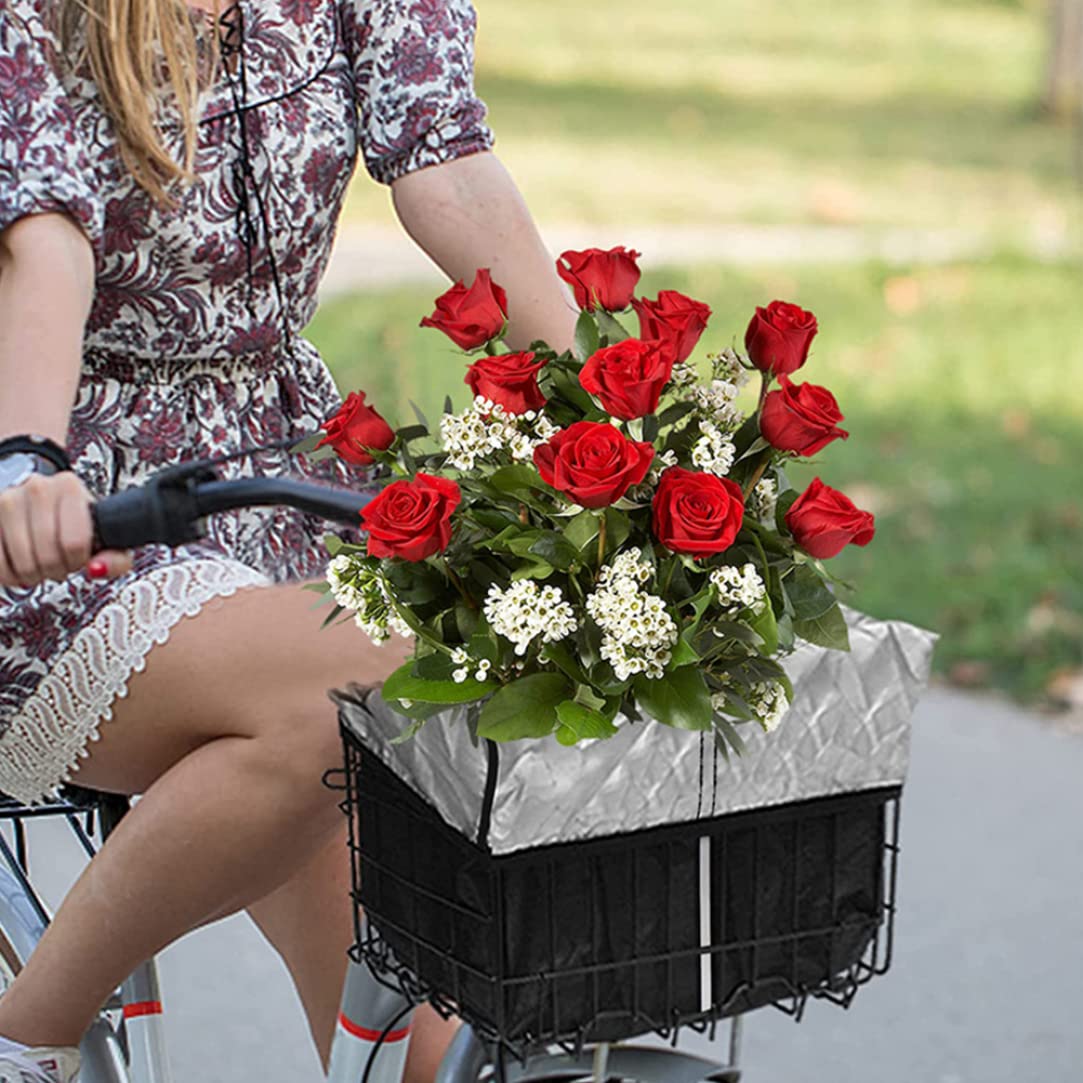 1PC Waterproof Front Bicycle Basket Cover - Black Rain Protection Liner for Wire Bike Baskets | Perfect for Commuting, Grocery Shopping & Outdoor Cycling Accessories
