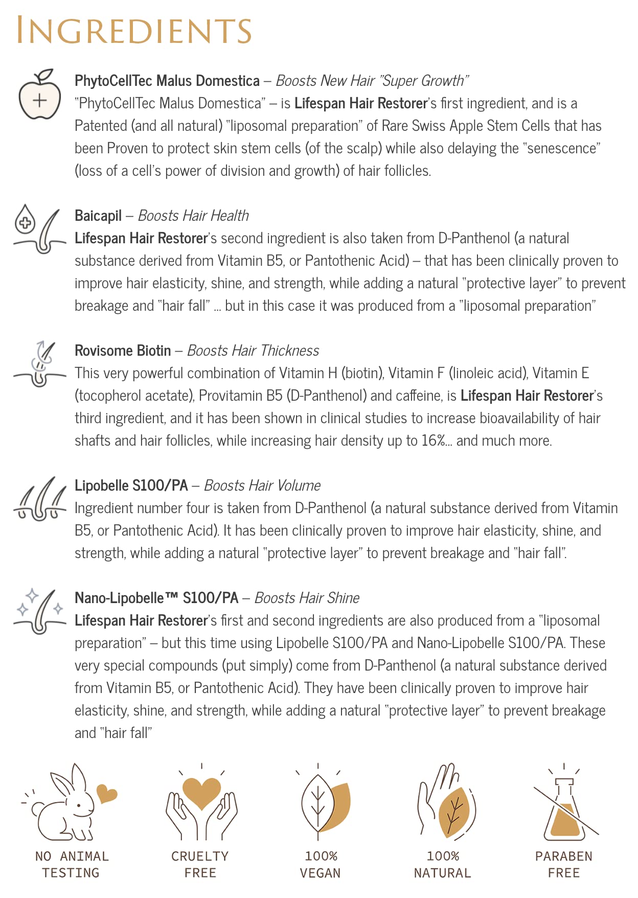 Lifespan Hair Restorer - Natural Hair Growth Treatment for Thinning Hair & Hair Loss - Stimulates Hair Follicles for Fuller, Healthier Hair - Perfect for Men & Women at Home or Salon Use