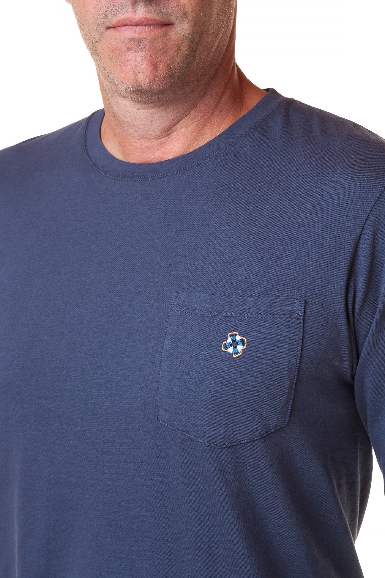 Castaway Navy Long Sleeve Beach T-Shirt for Men - Perfect for Surfing, Fishing & Coastal Adventures