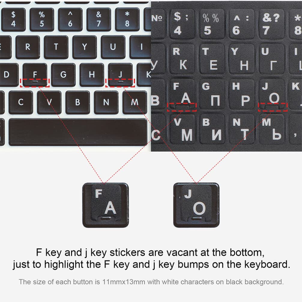 5-Pack Spanish Keyboard Stickers - PVC Letter Labels for Laptop & Computer Keyboards | Durable Alphabet Stickers for Language Learning & Typing Practice (Ideal for Students, Travelers & Multilingual Users)
