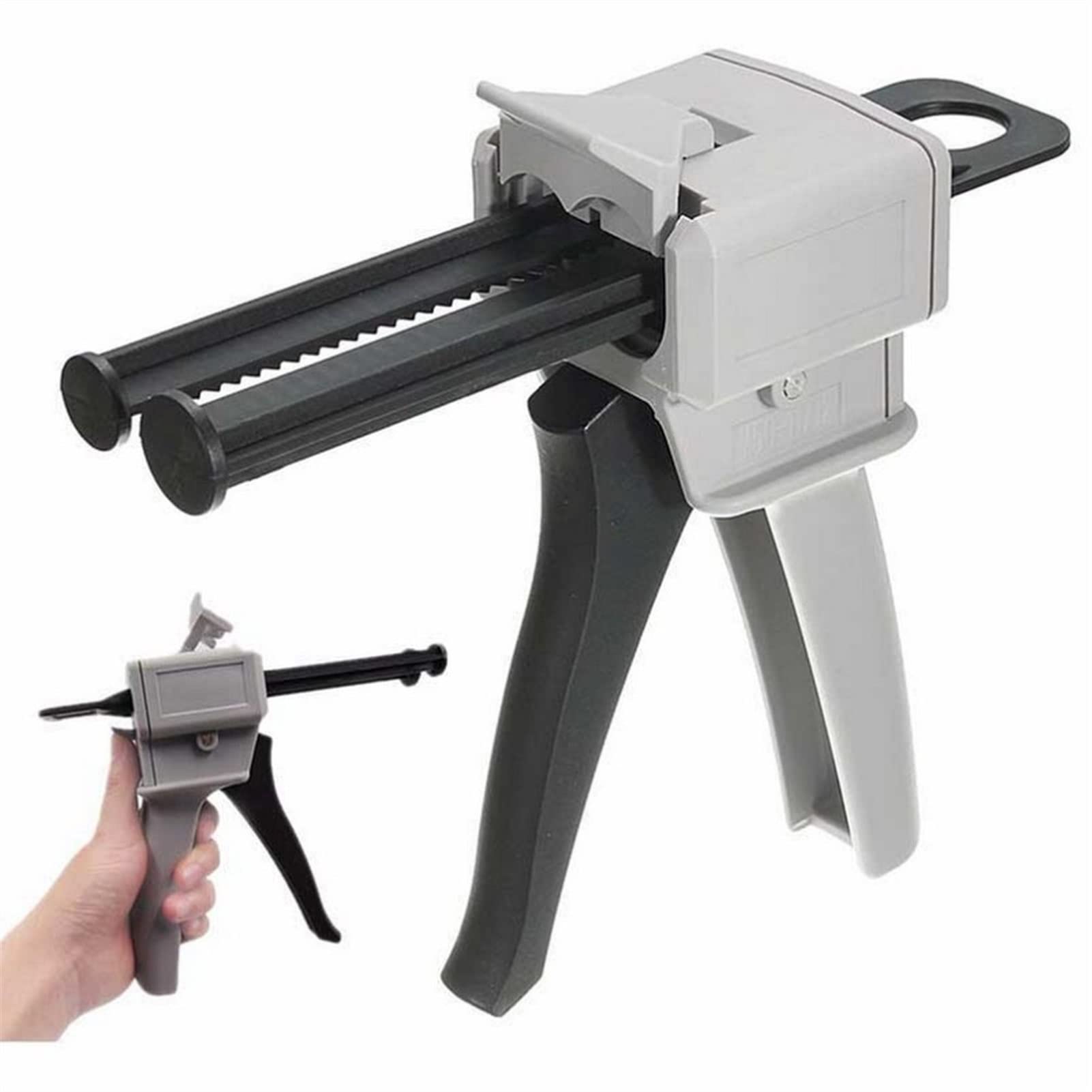 50ml Sand Blaster Gun Kit with Epoxy Glue - 1:1 & 2:1 Mix Ratio Manual Dispenser Tool for Silicone Adhesives | Perfect for DIY Crafts, Jewelry Making, and Home Repairs