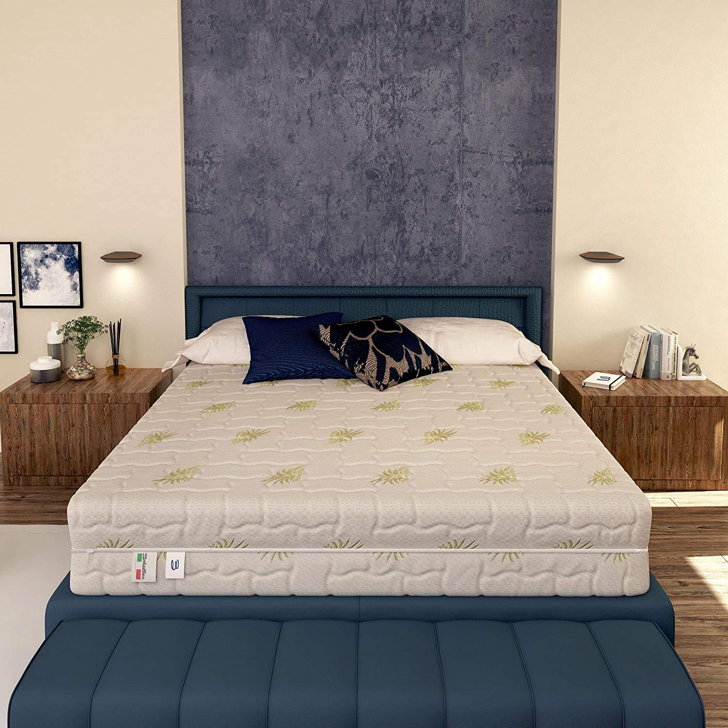 Baldiflex Emporio - 5cm Memory Foam Mattress, Dream Bugnato, 23cm Height, Removable Aloe 3D Cover, Size 70x190x23cm - Perfect for Guest Beds, Dorm Rooms & Small Spaces