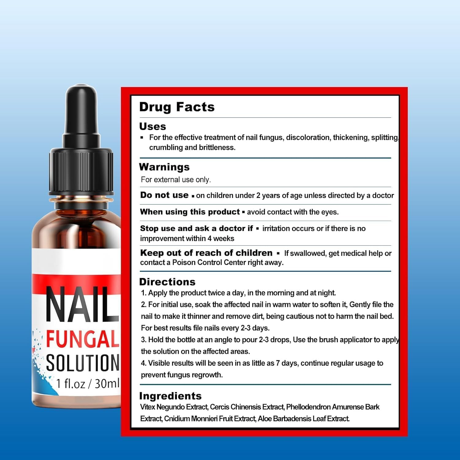 Extra Strength Toenail Fungus Treatment for Fingernails & Toenails - Safe & Gentle Nail Repair Solution with Softener (30ml) - Ideal for Athletes, Swimmers & Pedicure Enthusiasts
