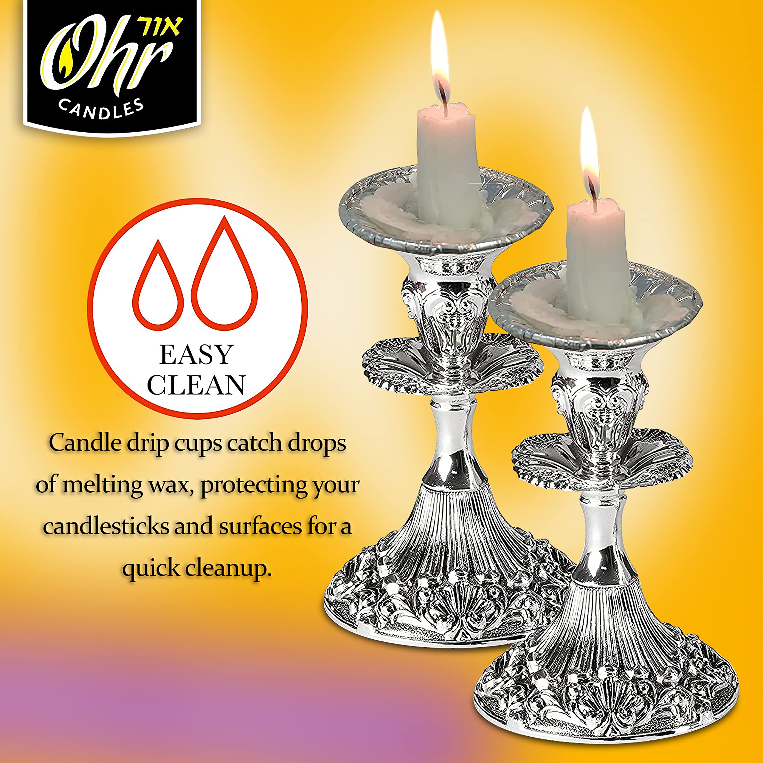 100 Pack Heavy Duty Disposable Aluminum Foil Candle Holders with Drip Catcher - Ideal for Wedding Centerpieces, Restaurant Decor & Home Candles