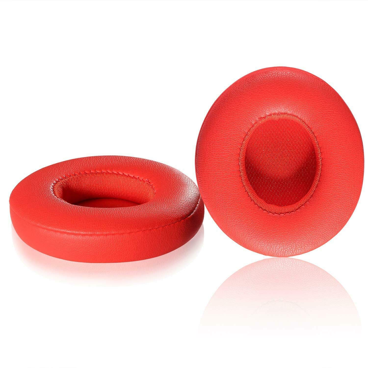 DEALPEAK Replacement Ear Pads for Beats Solo 2.0 & 3.0 - Premium Foam Leather Headphone Cushions (Red) | Comfort Upgrade for Gaming, Music & Travel