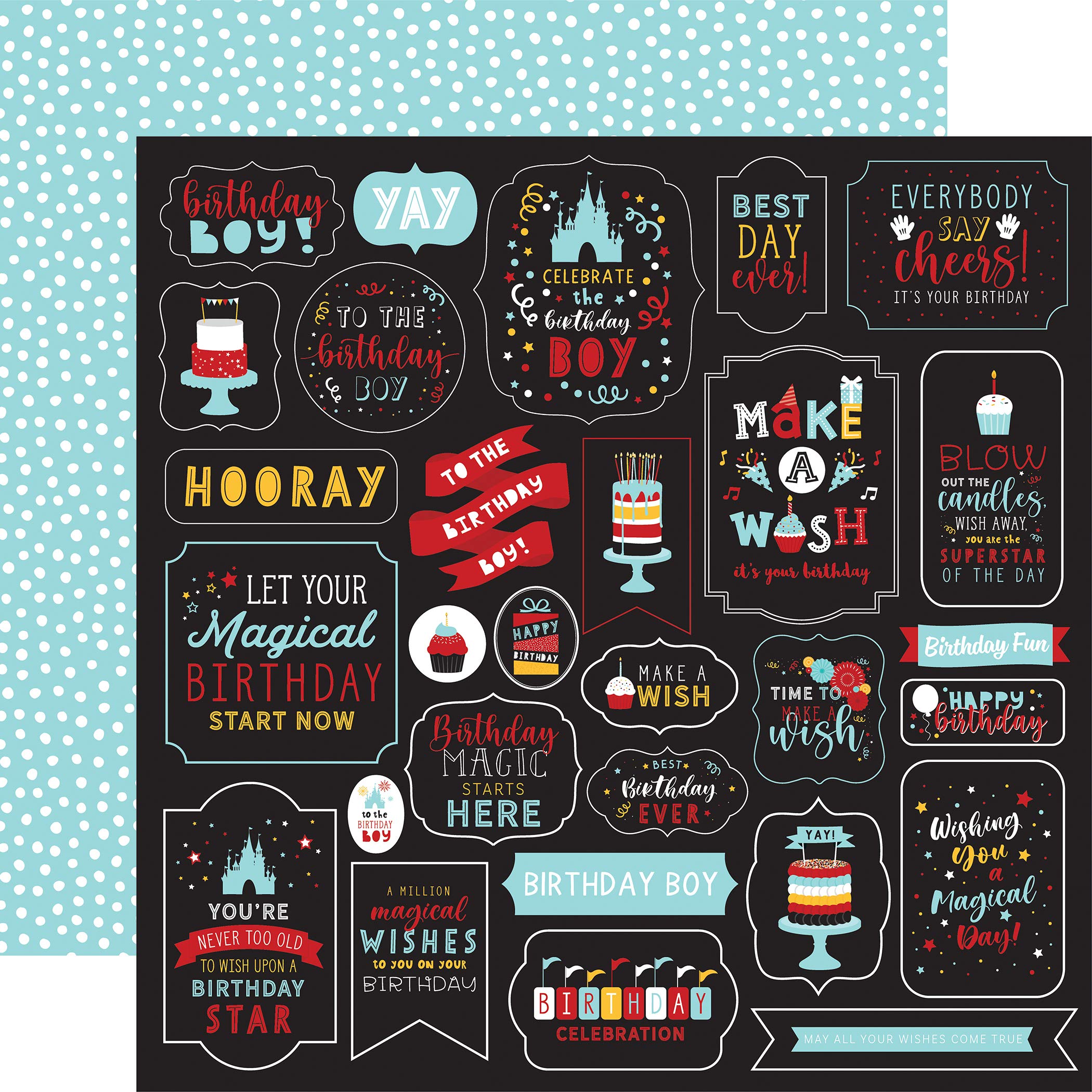 Echo Park Paper Company Birthday Fun Scrapbook Paper - 12x12 Inch Premium Cardstock for DIY Cards, Invitations, Party Decorations & Scrapbooking Projects - Perfect for Birthdays, Celebrations & Crafting