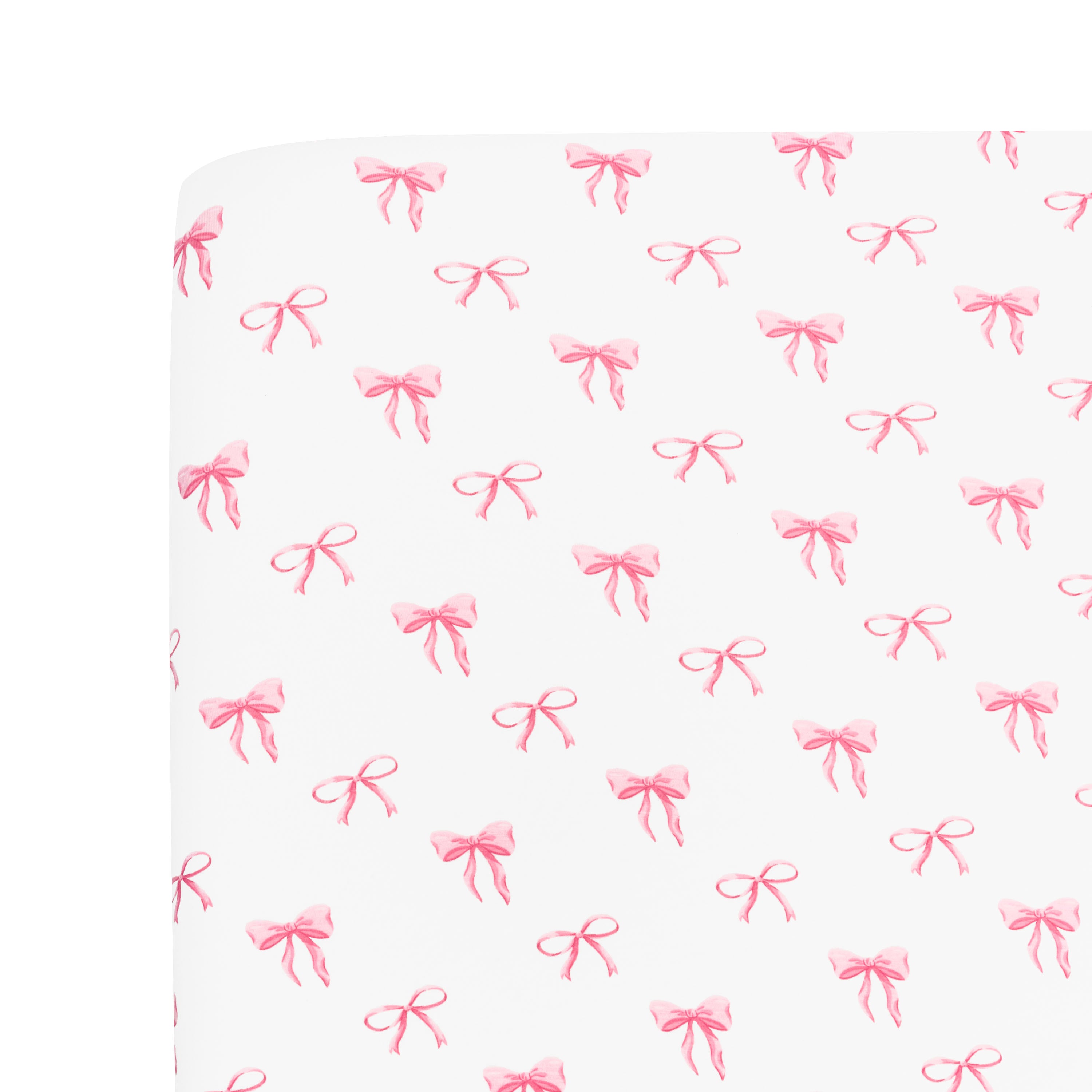 Soft and Breathable Crib Sheet with Bow Design - Premium Baby Bedding for Safe and Comfortable Sleep - Perfect for Nursery, Daycare, and Travel Use