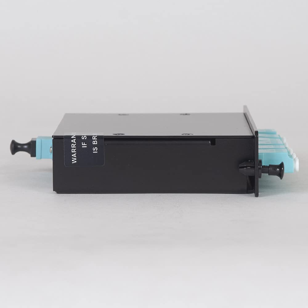 ICC Classic LC-MPO Fiber Optic LGX Compatible Cassette with Aqua Multimode Adapters & 12 10G OM3 Fibers - High Speed Data Center Networking Solution for Server Racks & Cloud Computing