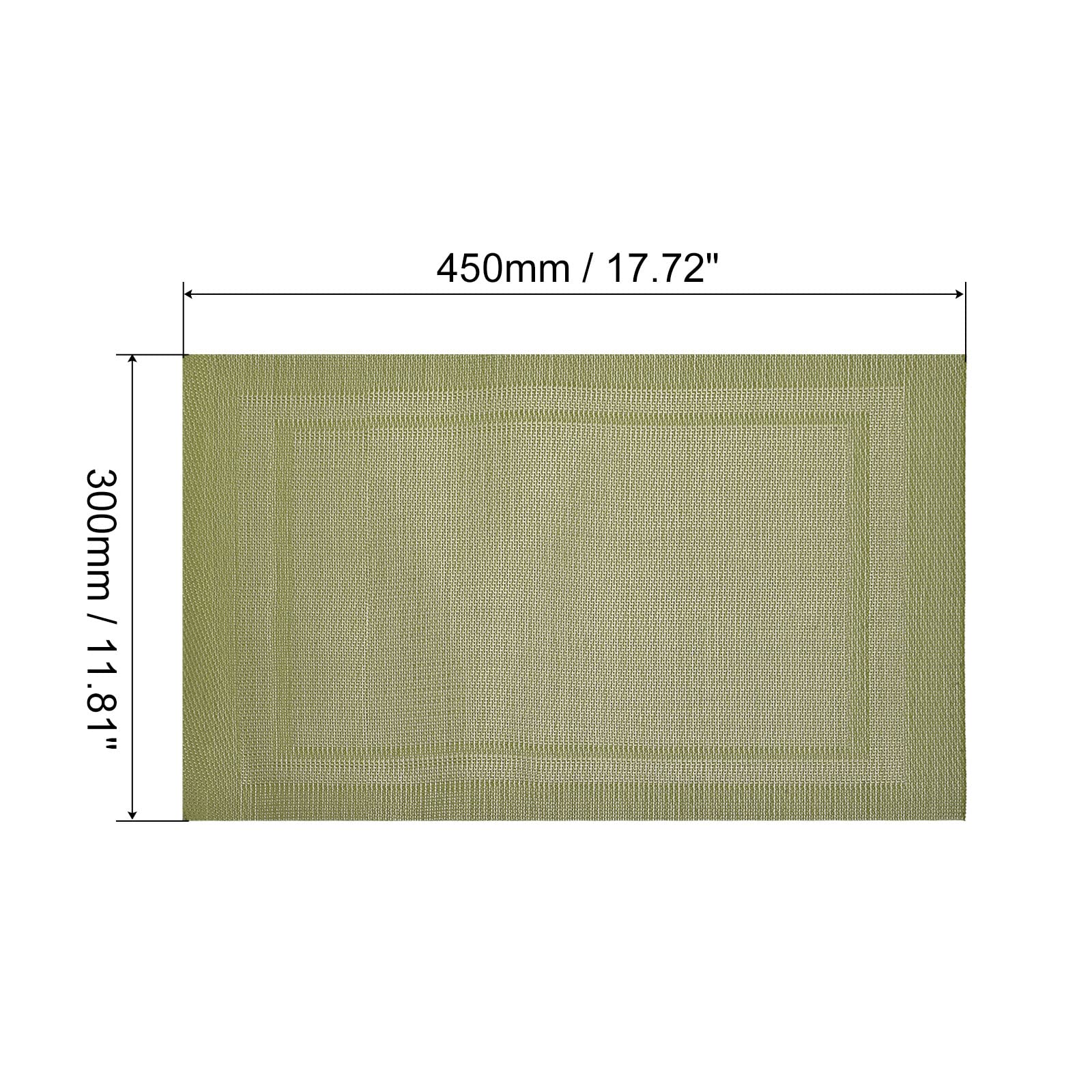uxcell 17.7x11.8 Inch PVC Washable Woven Placemats Set of 8, Green Table Mats for Dining - Perfect for Restaurants, Kitchens, and Home Decor