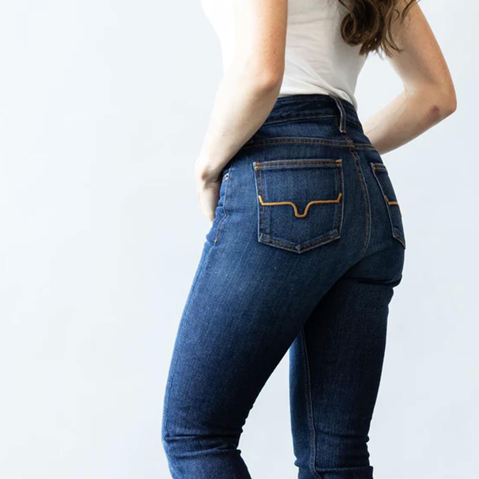 Kimes Ranch Jennifer Ultra-High Rise Wide Flare Jeans for Women - Dark Wash Blue Denim Pants | Perfect for Casual Wear, Office Outfits & Night Out Looks