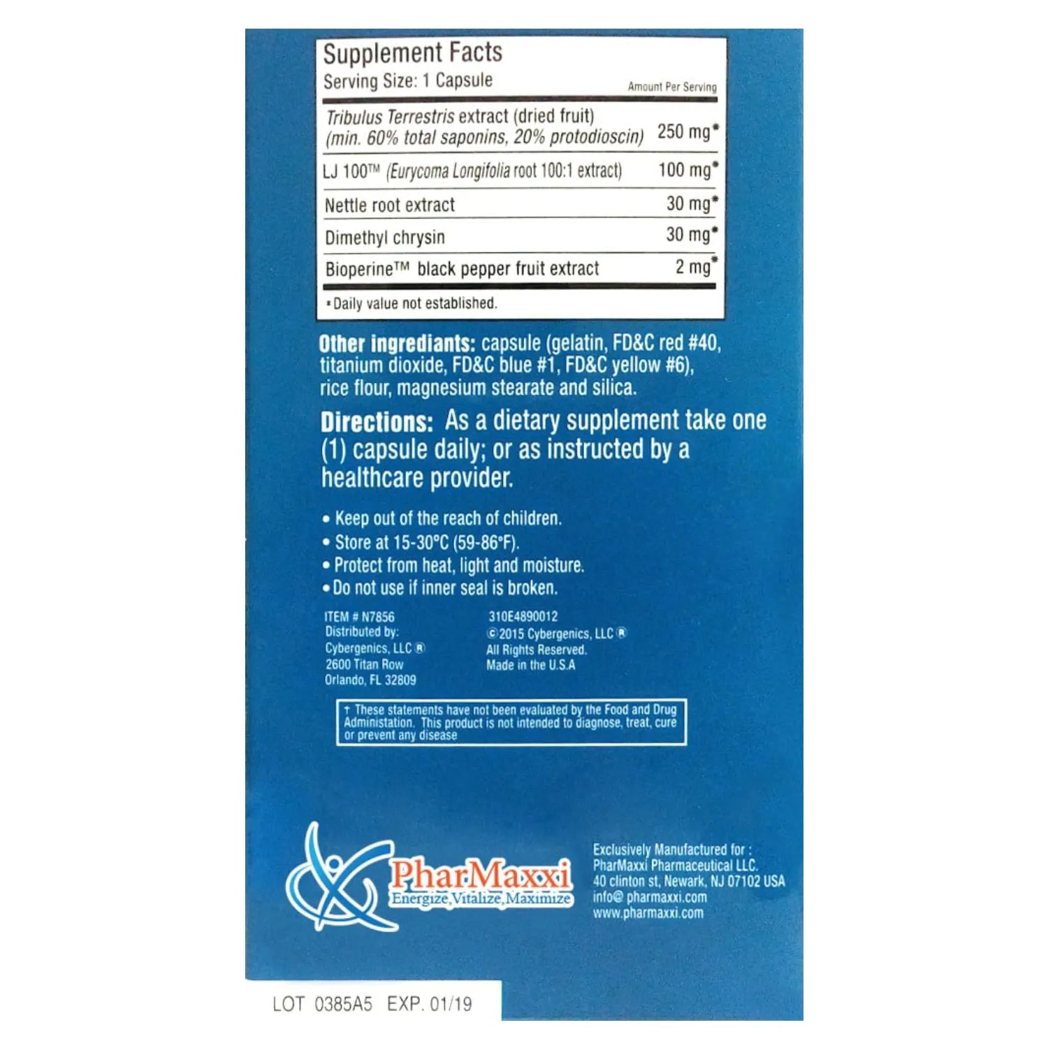 Pharmaxxi Iso Test Cybergenics Pro Testosterone Booster Capsules - 30 Count - Natural Muscle Growth & Strength Supplement for Men - Gym, Workout & Fitness Performance Enhancer