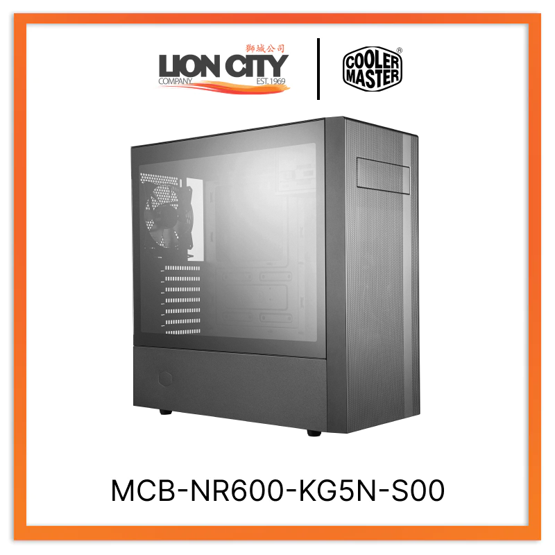 Cooler Master MCB-NR600-KG5N-S00 ATX Mid Tower PC Case with Tempered Glass Side Panel & ODD Support - Perfect for Gaming, Workstation & Home Office Builds