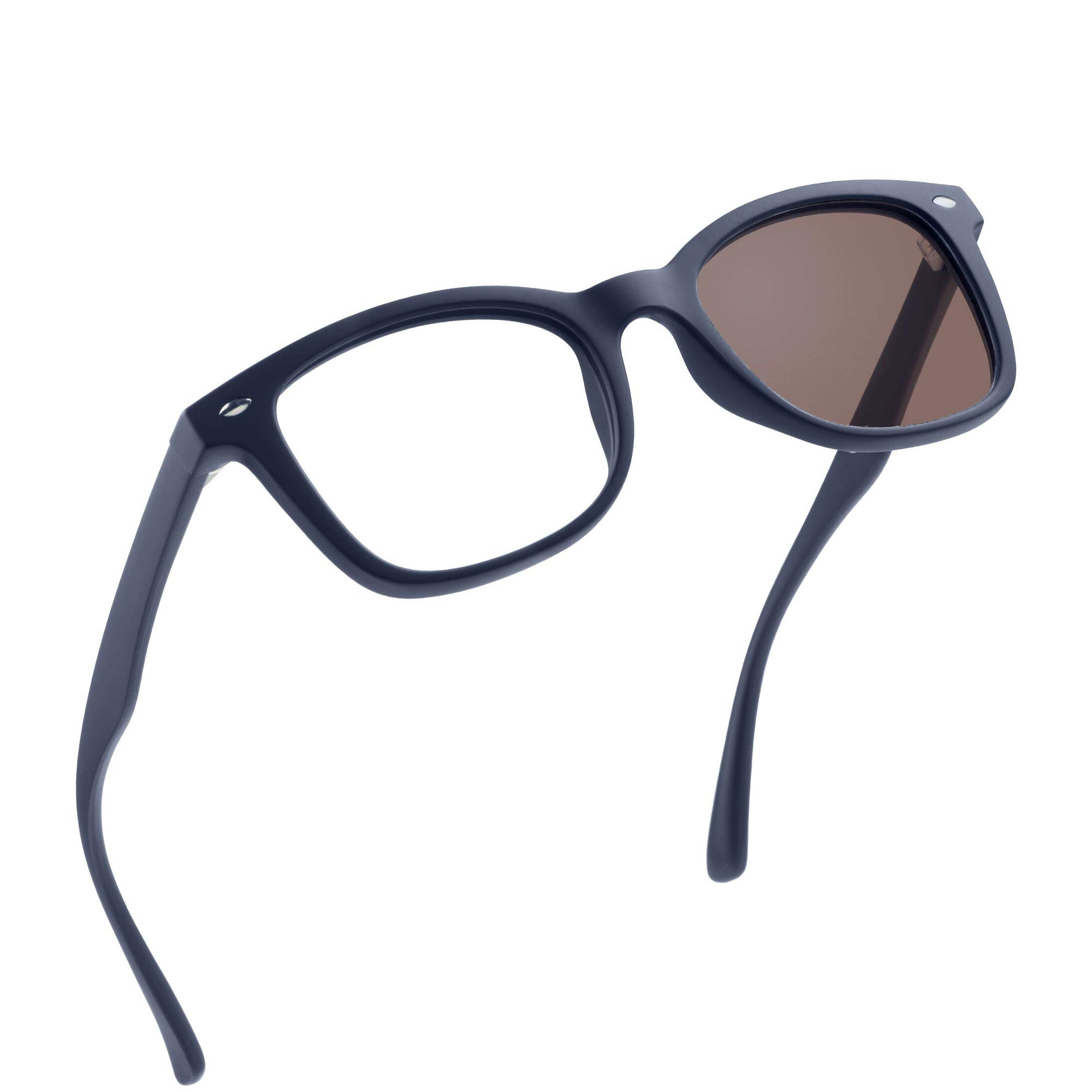 YEIN Blue Light Blocking Glasses - Photochromic Brown Anti-Eyestrain Sunglasses for Computer, Reading & TV Use - Unisex Blue Light Filter Glasses for Women & Men - Perfect for Office Work, Gaming & Screen Time Protection