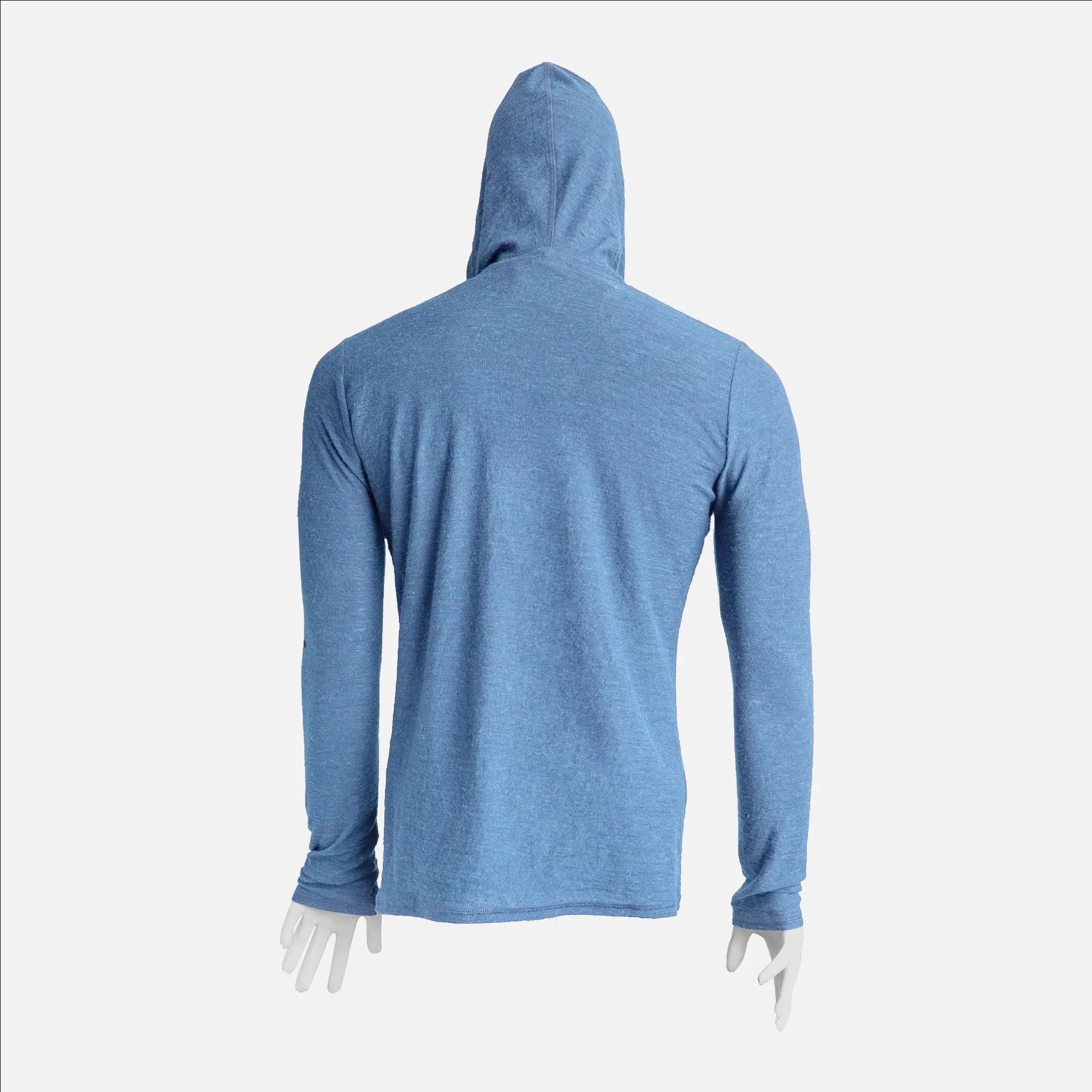 Ultralight Men's Alpaca Wool Sun Hoodie UPF 50+ - 160 GSM Breathable & Moisture-Wicking for Hiking, Camping & Outdoor Adventures