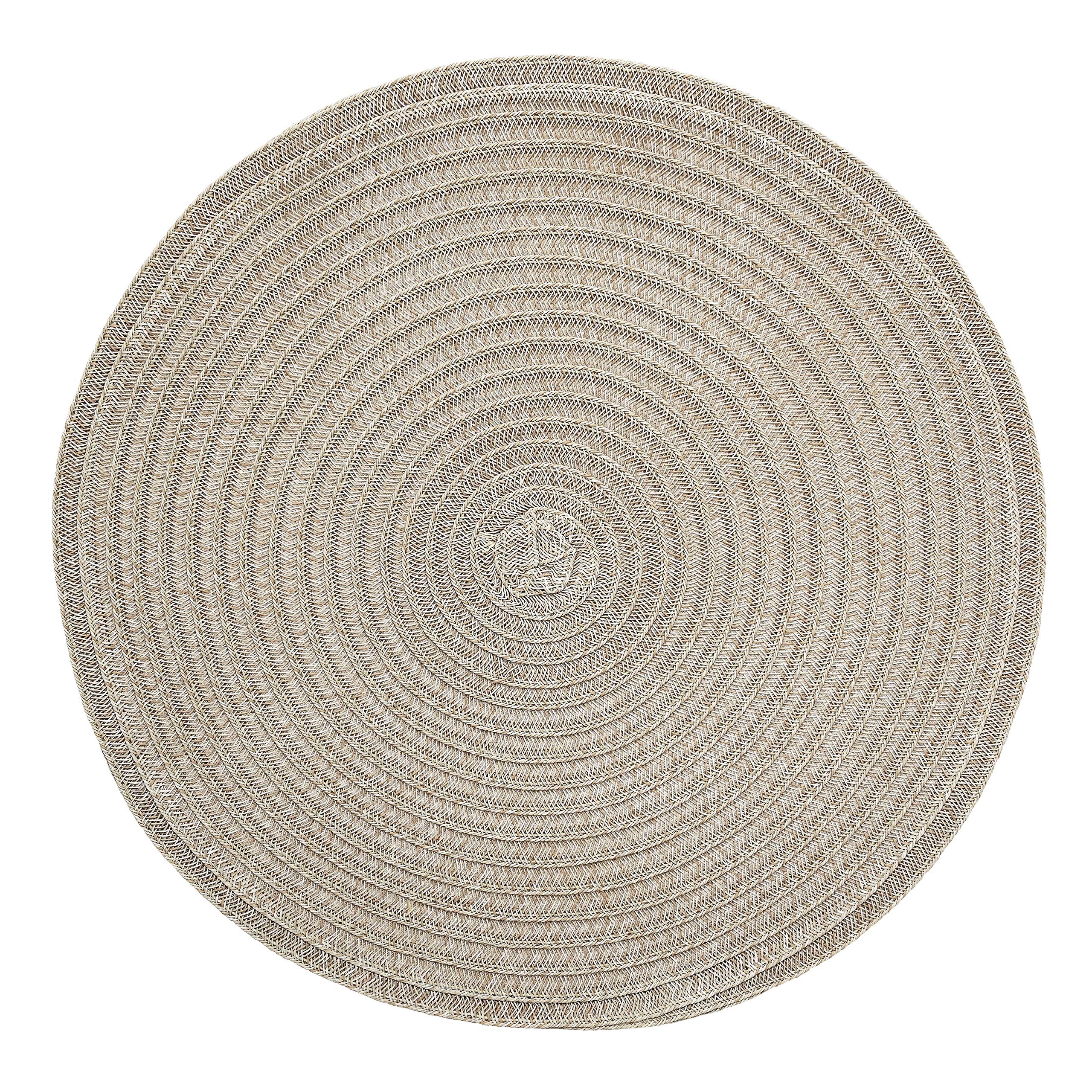 10 Pack Handcrafted Woven Polyester Round Table Placemats - Heat-Resistant, Washable & Easy to Clean Centerpieces for Dining (Taupe Brown) | Perfect for Thanksgiving, Christmas Dinner & Formal Table Settings