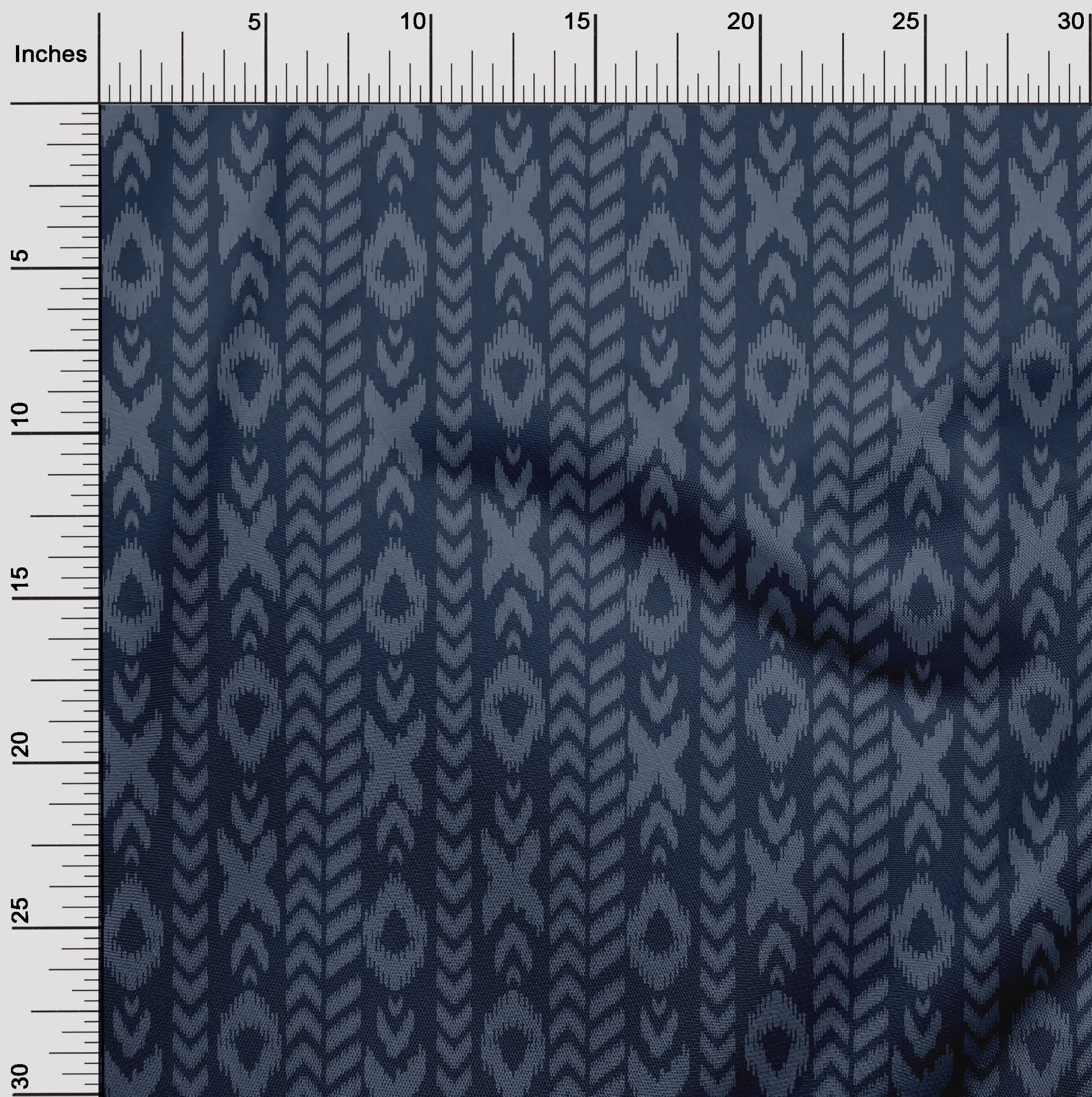 oneOone Rayon Blue Ikat Fabric by The Yard - 56 Inch Wide Printed DIY Sewing Material for Clothing, Dresses & Home Decor | Premium Quality for Sewing, Quilting & Craft Projects