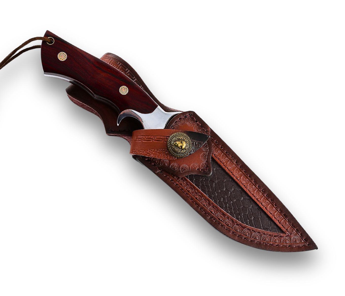 Premium Velar Japanese Hunting Knife - VG-10 Damascus Steel Blade & Exotic Red Sandalwood Handle - Perfect for Outdoor Adventures, Camping, and Bushcraft Survival