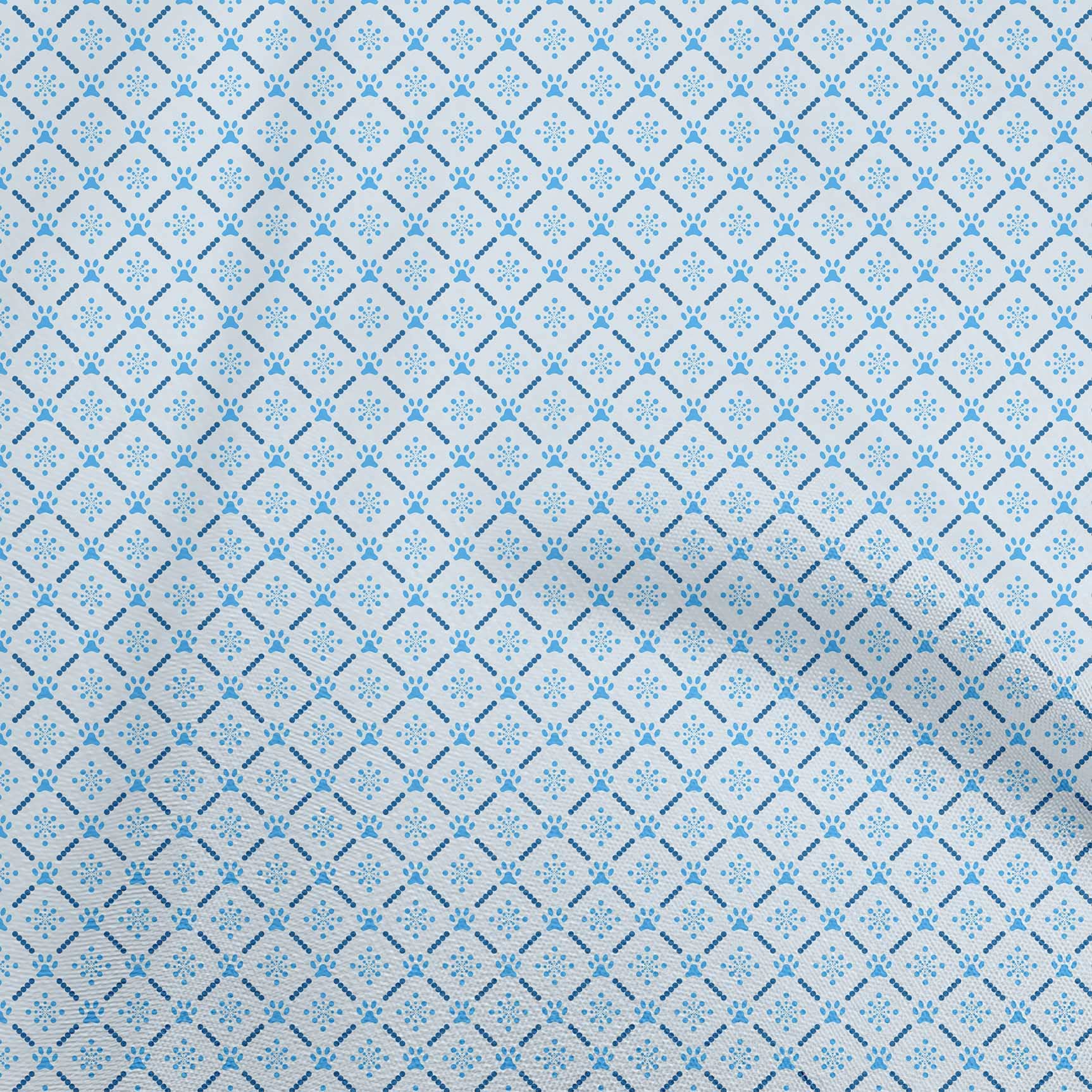 Premium 100% Cotton Cambric Fabric - Light Blue Printed Kids Sewing Material by The Yard (56