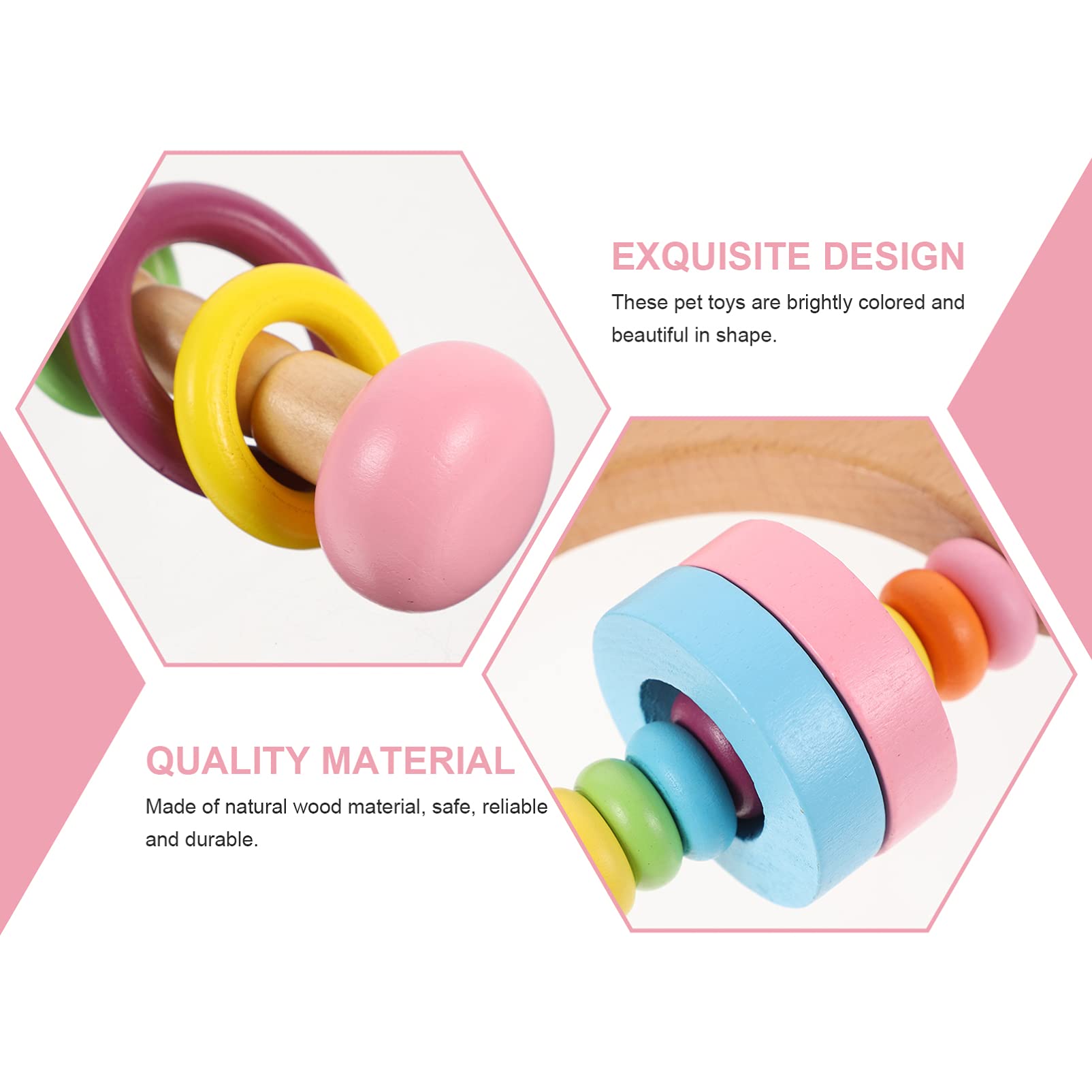 Balacoo 4-Piece Parrot Toy Set - Interactive Bird Chew Toys, Educational Dumbbell & Fun Biting Playthings for Parrots - Perfect Cage Accessories for Training & Enrichment (Great for Macaws, Cockatoos & Small Birds)