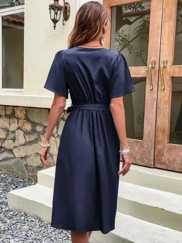 Women's Casual Short Sleeve Midi Dress - Flowy Summer Dress for Beach, Vacation & Everyday Wear