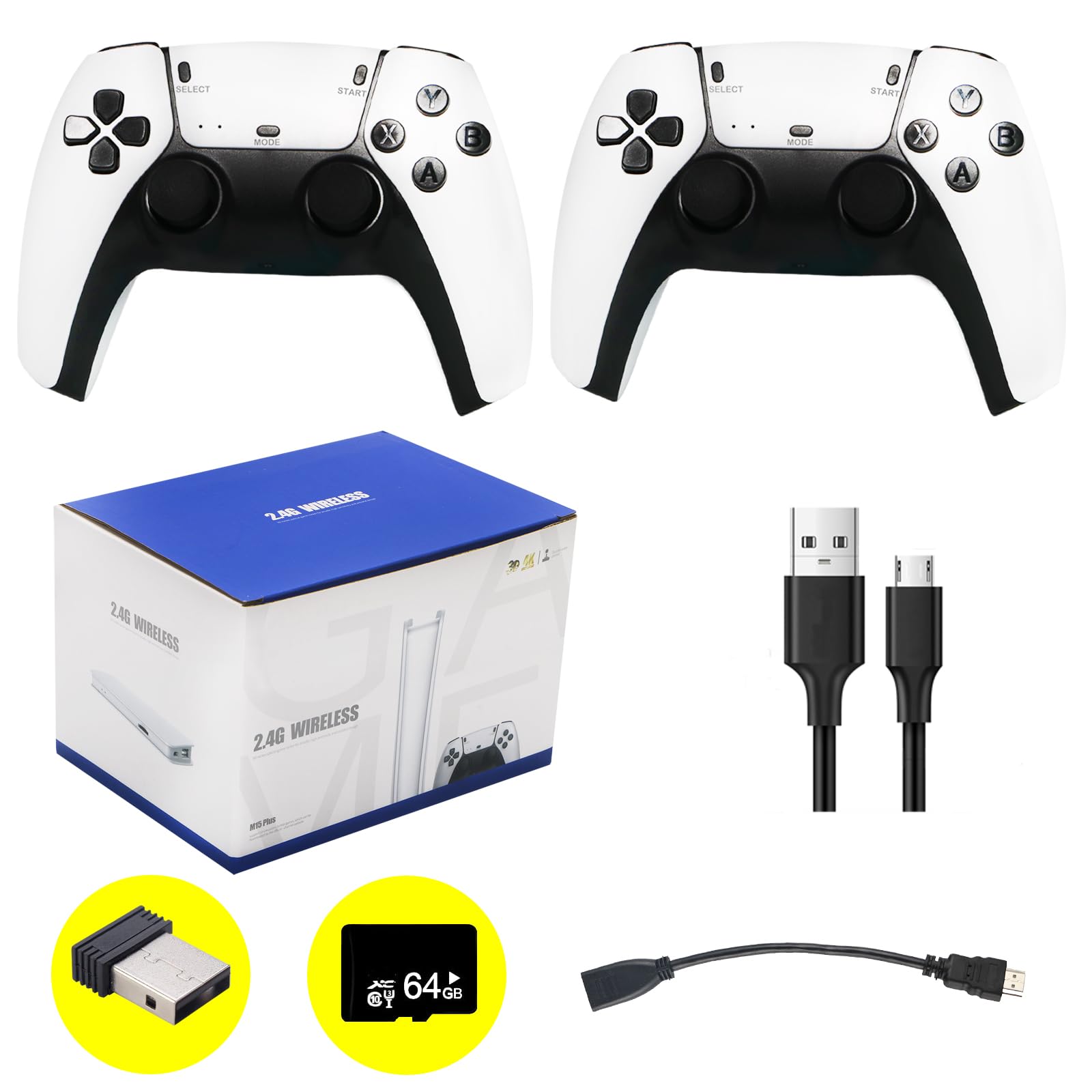 Retro Game Console - Plug & Play Video Game System with 20,000+ Built-in Games, 23 Classic Emulators, 4K HDMI Output for TV, Includes 2 Controllers - Perfect for Family Game Nights & Nostalgic Gaming Experience