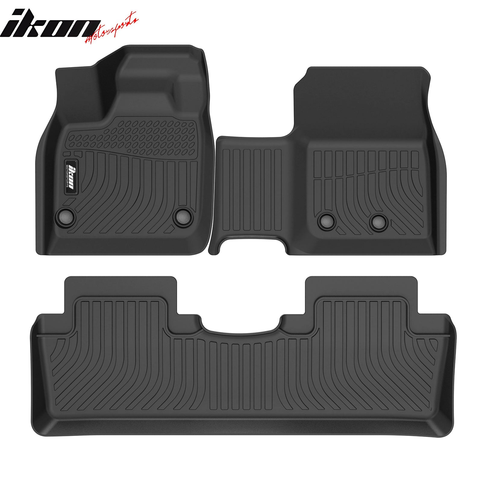 IKON MOTORSPORTS All-Weather Floor Mats for 2023-2025 Nissan ARIYA - Custom Fit TPE Thermo Plastic Elastomer Car Mats - 3PC Set (Front & Rear) - Durable Protection Against Dirt, Mud & Spills - Perfect for Daily Commute, Road Trips & Family Adventures