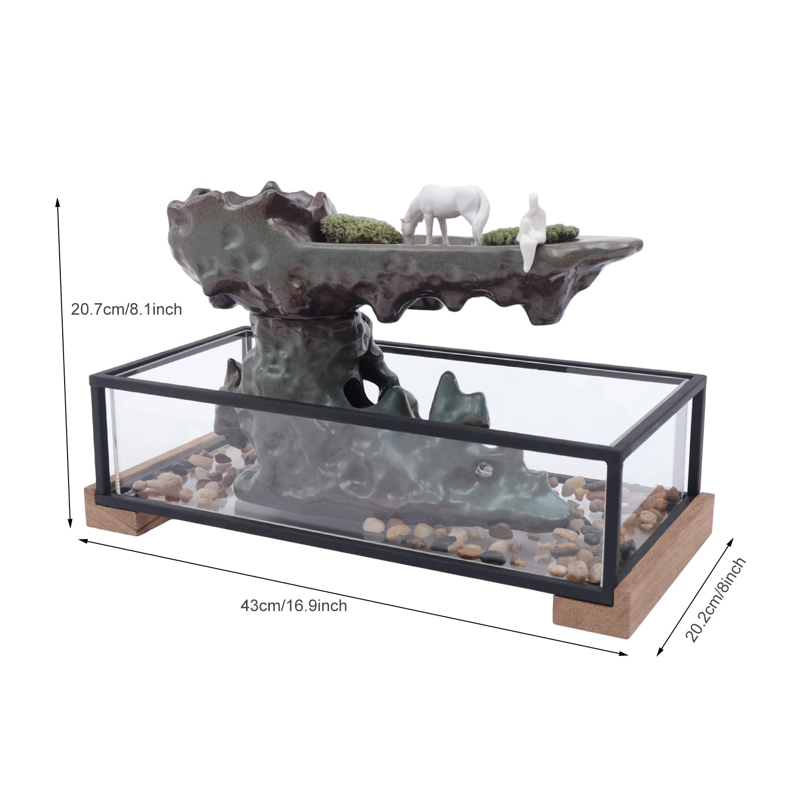 TFCFL Desktop Rockery Fountain with Waterfall - Zen Tabletop Water Feature for Home, Office, Living Room Decor - Relaxing Mini Waterfall Fountain with Natural Rock Design - Perfect Gift for Women & Men (Great for Stress Relief, Meditation Spaces & Home Office Decor)