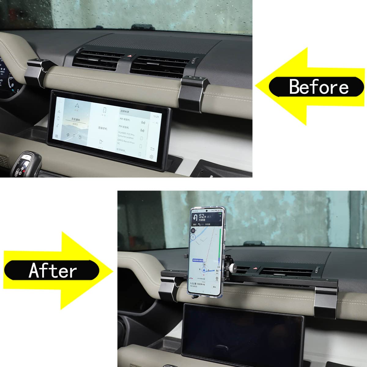 Universal Car Phone Holder Mount - Multi-Angle Adjustable GPS Navigation Bracket for Land Rover Defender 2020-2023 | Durable Car Accessories for Hands-Free Driving & Road Trips